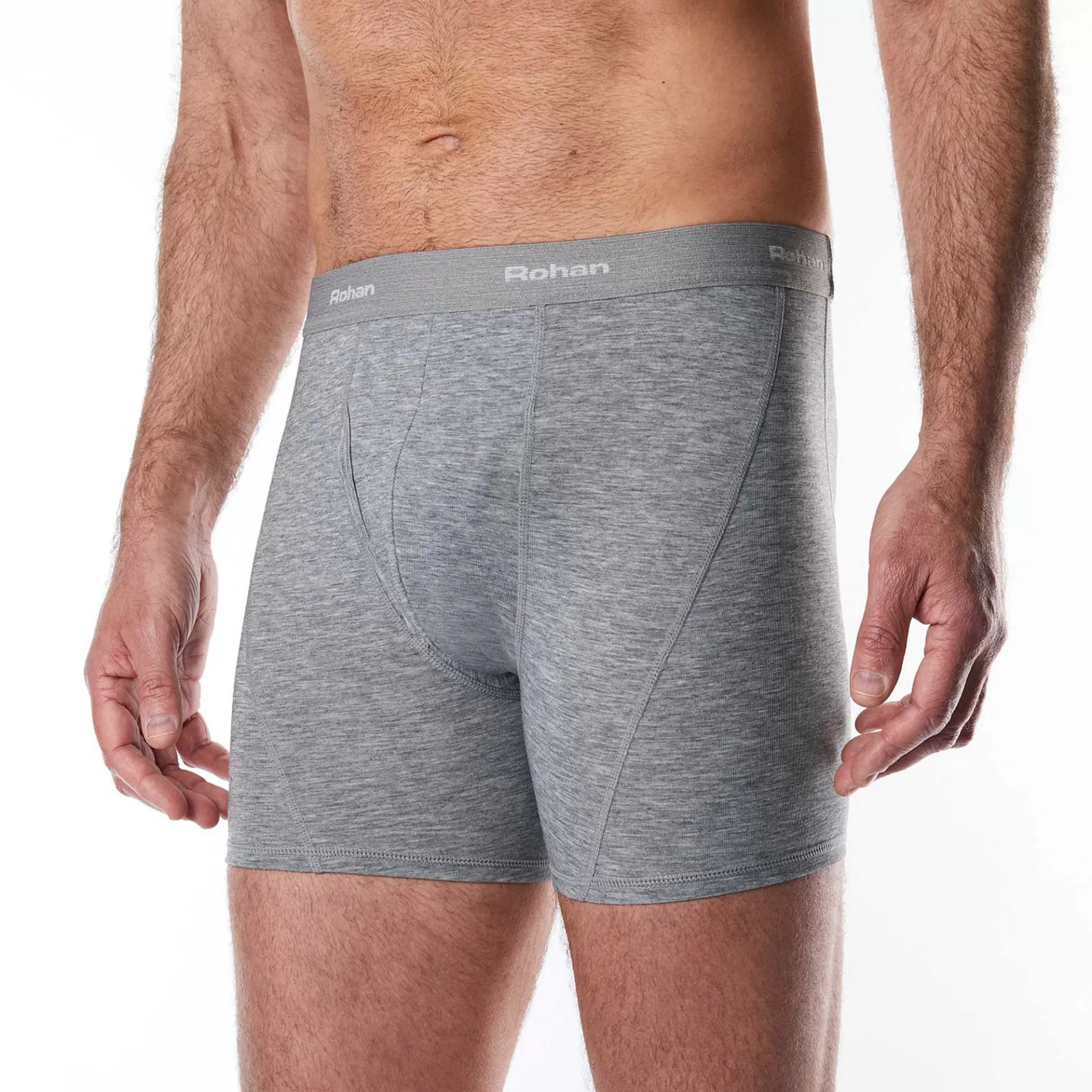 Hot Rohan Men'S Aether Boxers With Fly Opening Mid Grey Marl