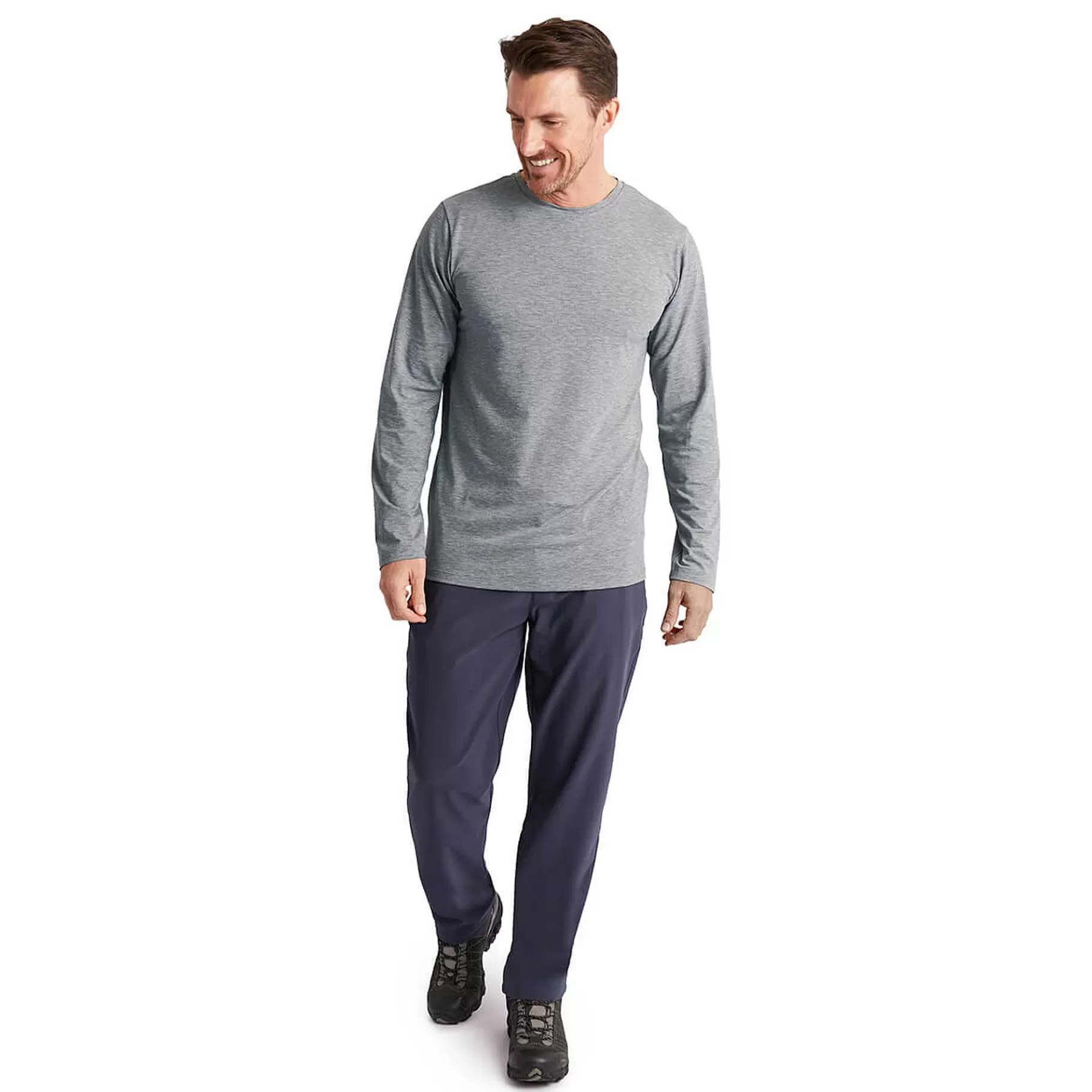 Online Rohan Men'S Basis Long Sleeve T Mid Grey Marl