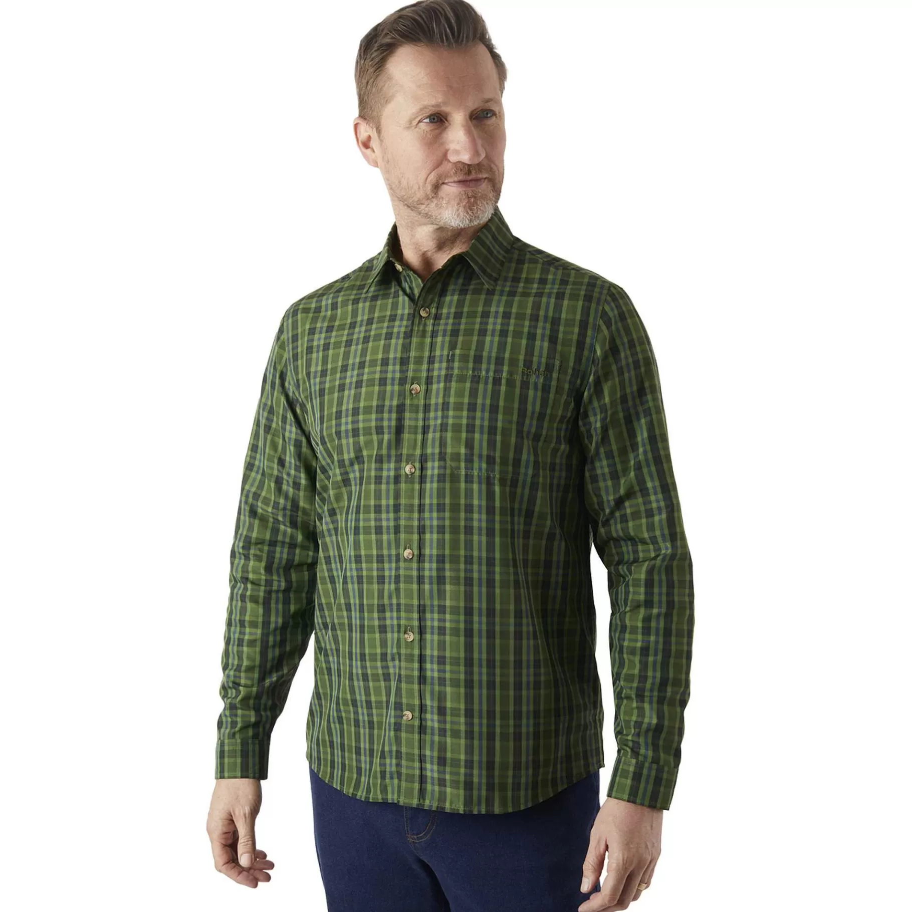 Cheap Rohan Men'S Coast Long Sleeve Shirt Highland Green Check