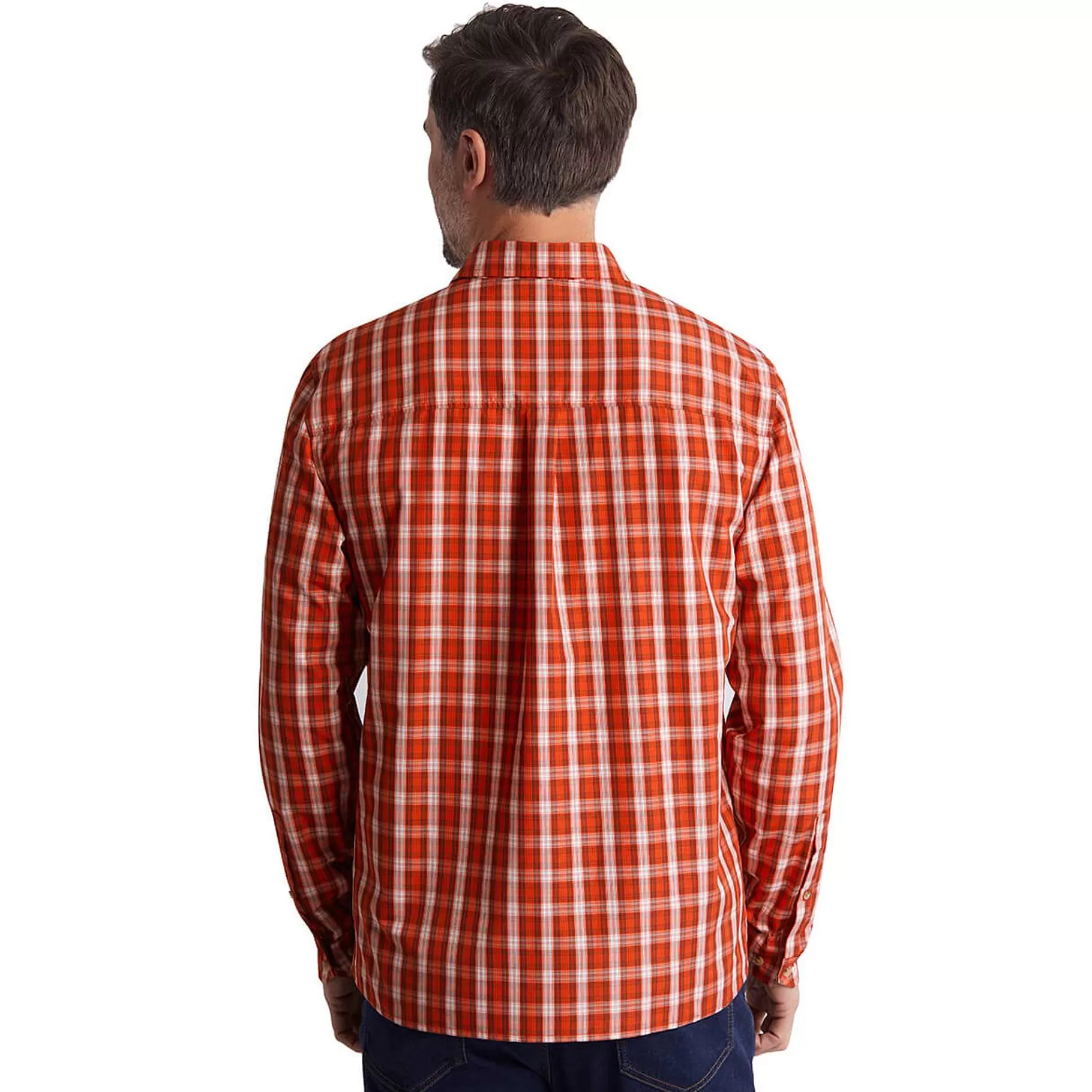 Cheap Rohan Men'S Coast Long Sleeve Shirt Solar Orange/Auburn Check