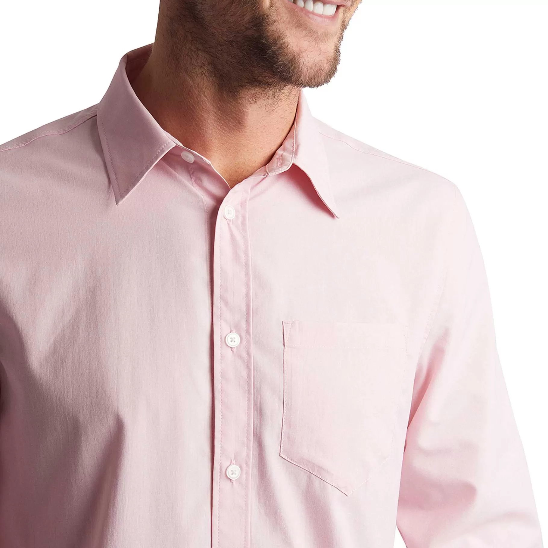 Shop Rohan Men'S Finchley Long Sleeve Shirt Light Pink Oxford