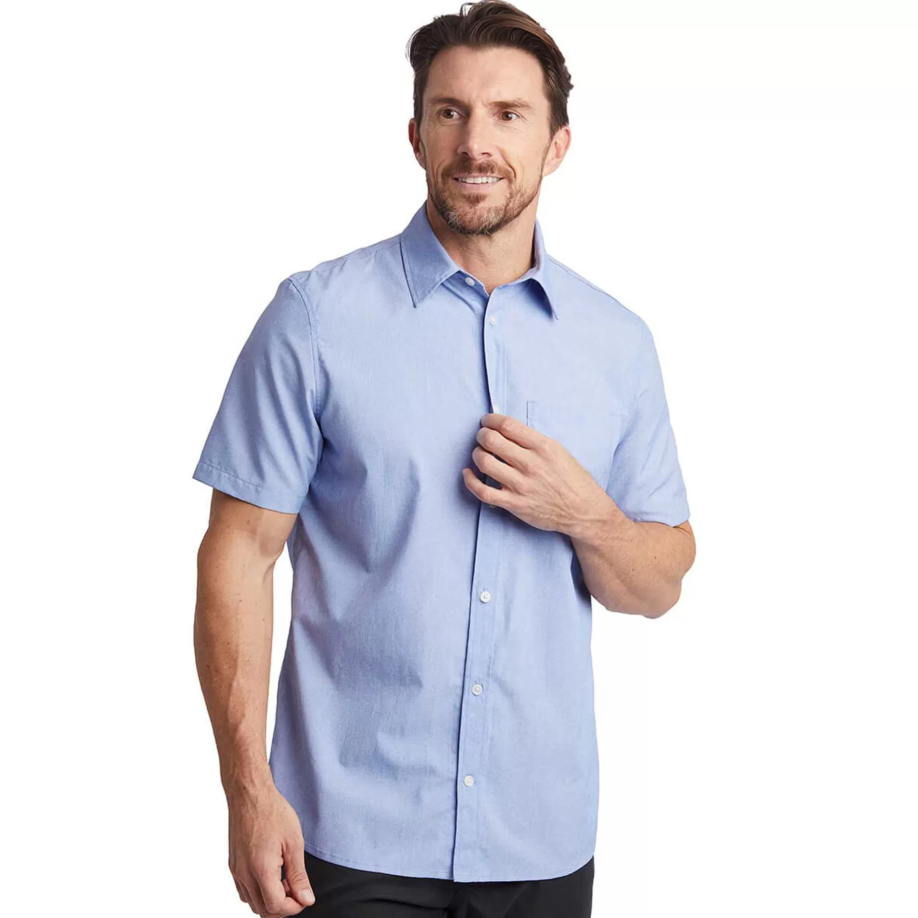 Store Rohan Men'S Finchley Short Sleeve Shirt Ridge Blue Oxford