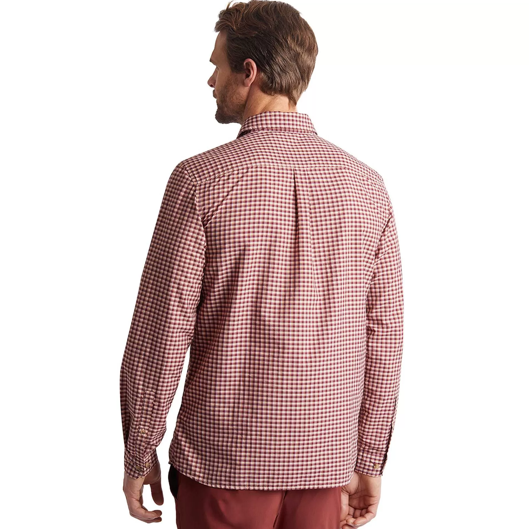 Flash Sale Rohan Men'S Firth Long Sleeve Shirt Chestnut Red Gingham