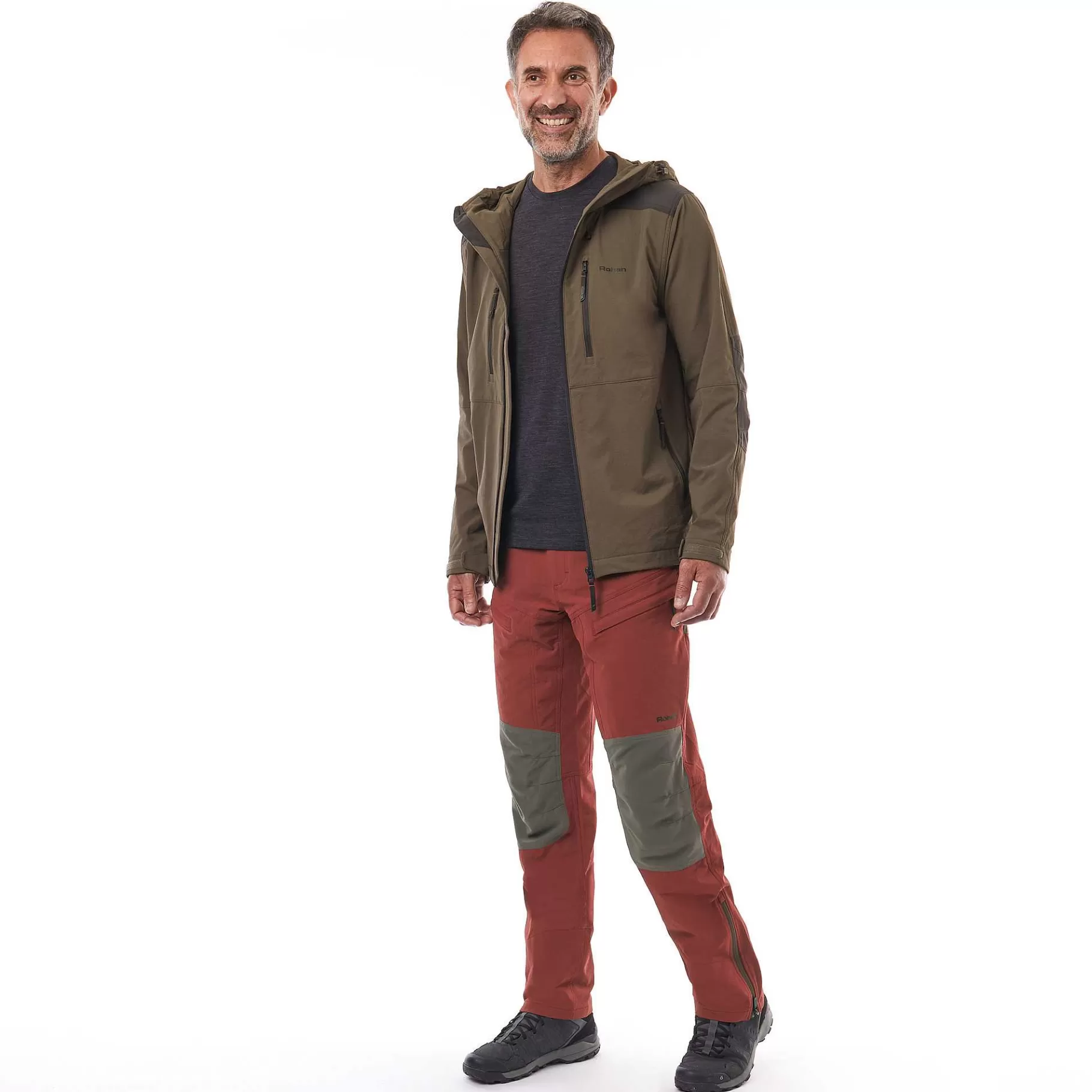 New Rohan Men'S Fjell Trousers Earth Red/Dark Olive Brown