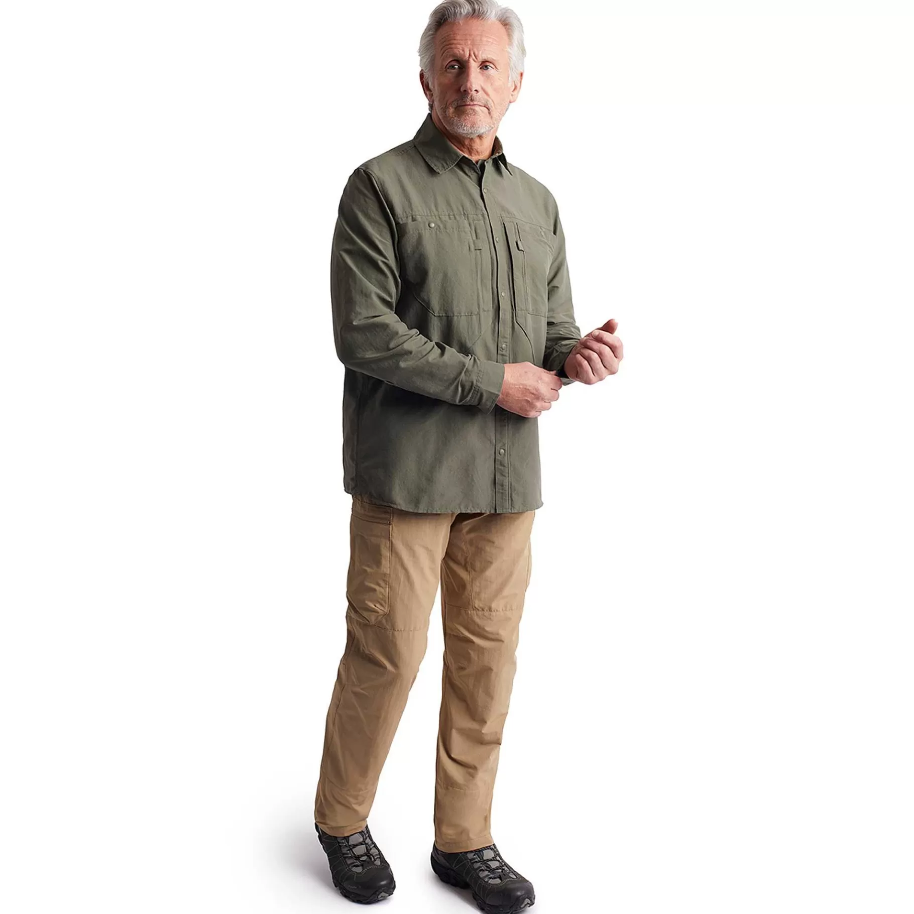 Online Rohan Men'S Frontier Long Sleeve Shirt District Green