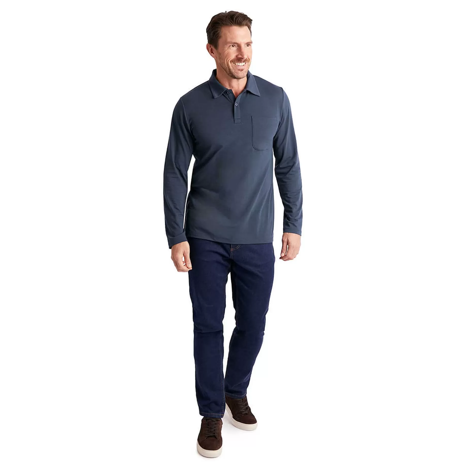 Discount Rohan Men'S Global Long Sleeve Polo True Navy