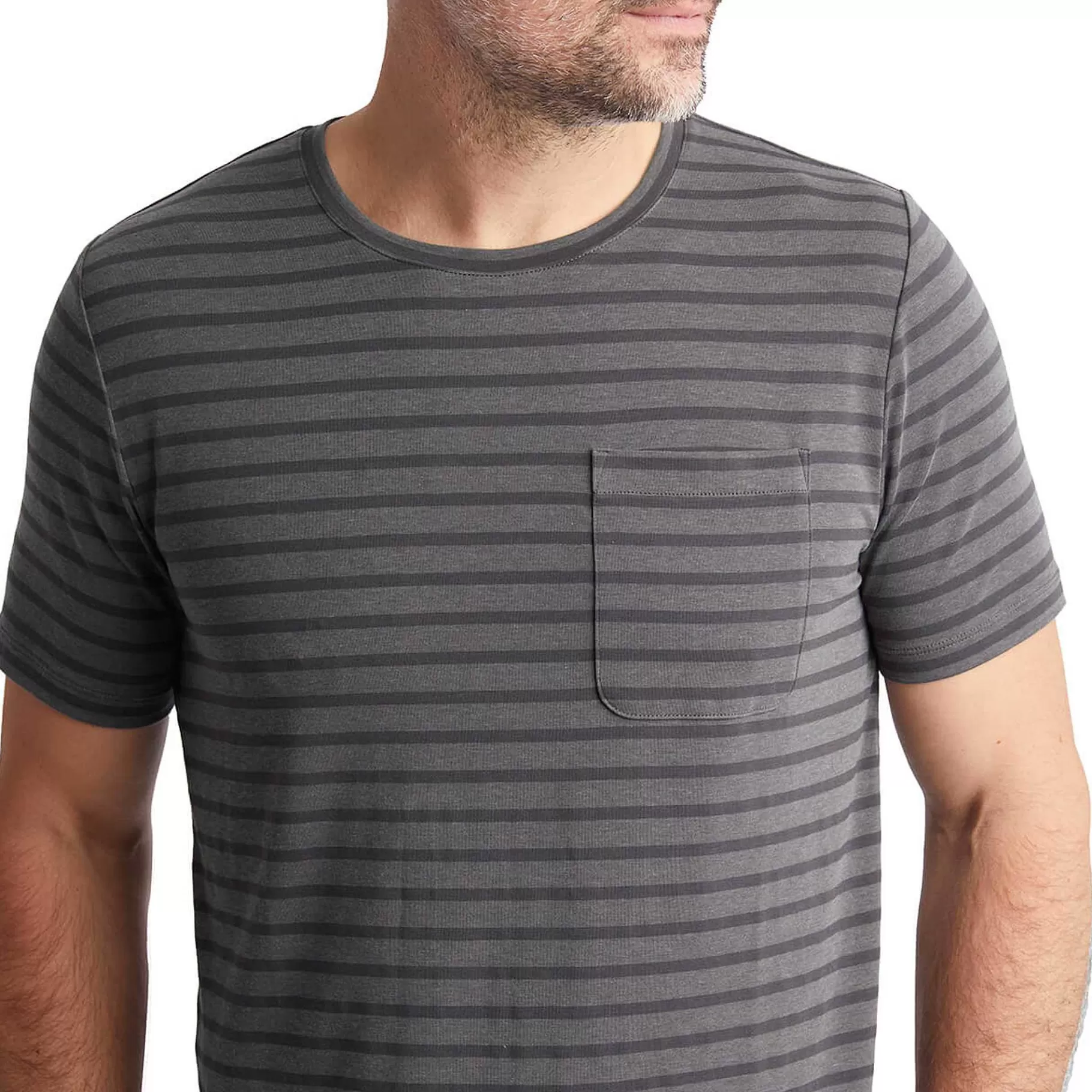Fashion Rohan Men'S Harbour Short Sleeve T-Shirt Stormy Grey Marl Stripe