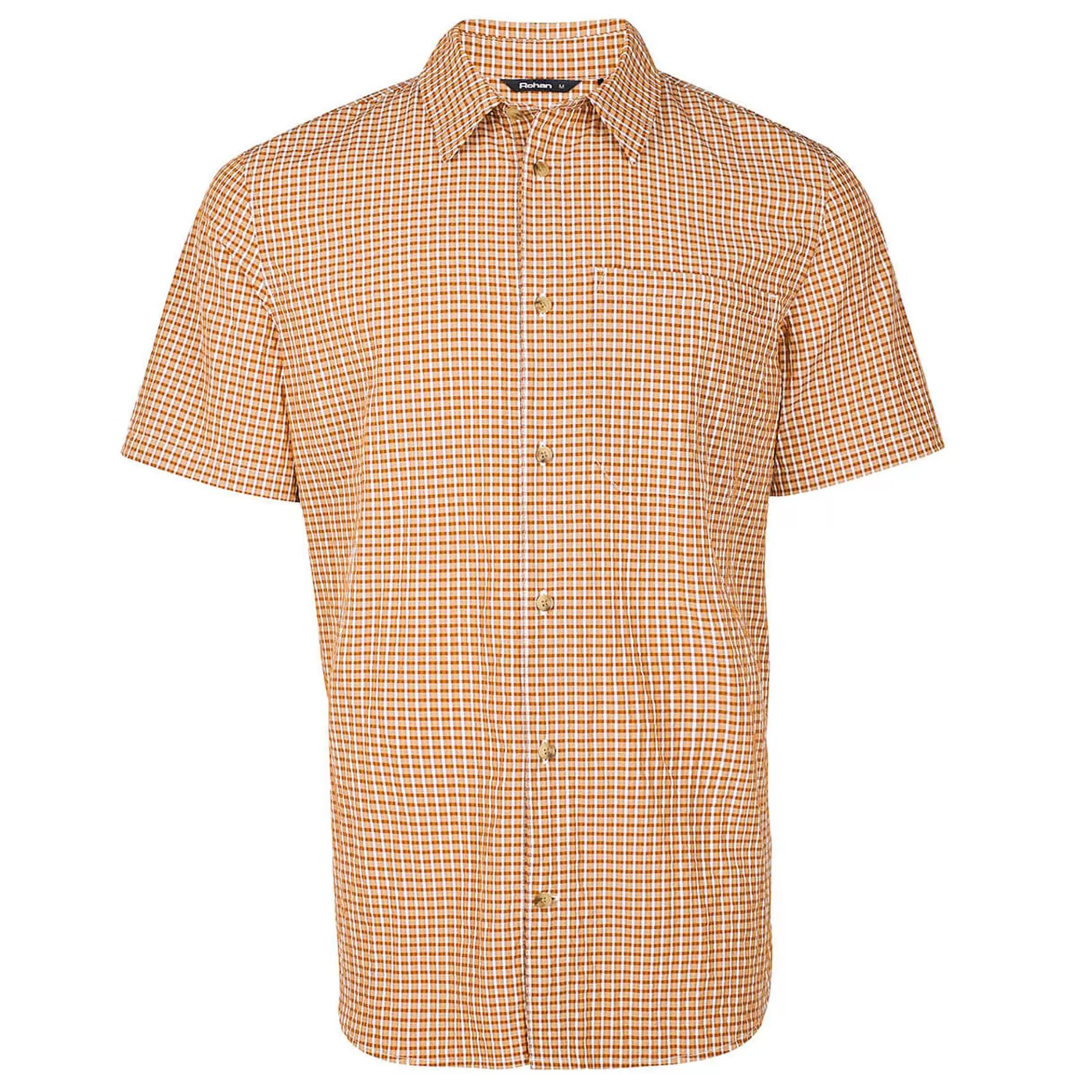 Online Rohan Men'S Isle Short Sleeve Shirt Sunset Orange Gingham