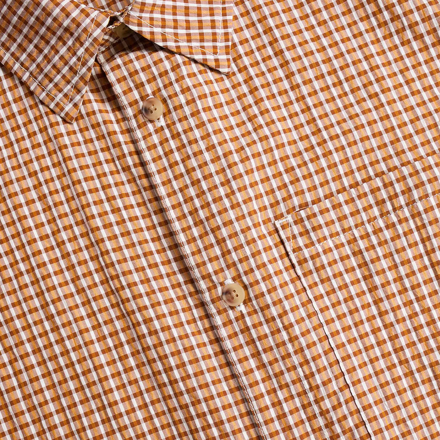 Online Rohan Men'S Isle Short Sleeve Shirt Sunset Orange Gingham