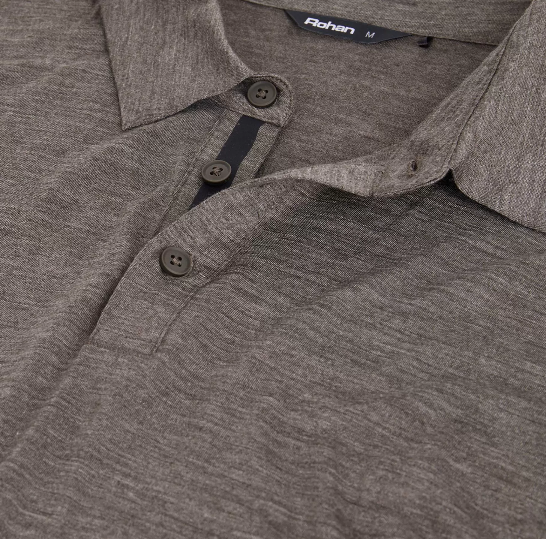 Flash Sale Rohan Men'S Merino Cool Long Sleeve Polo Dark Olive Brown Marl