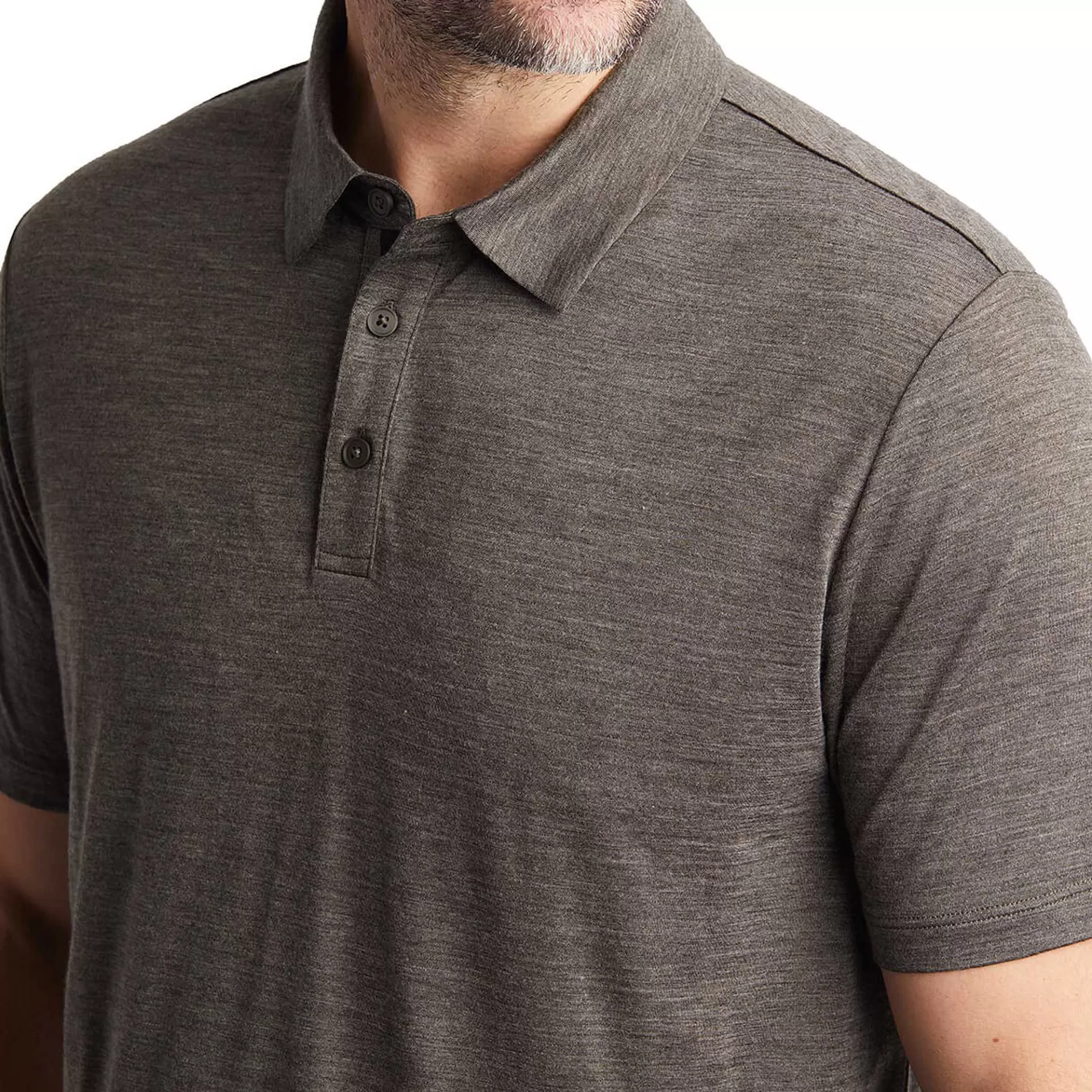 Discount Rohan Men'S Merino Cool Short Sleeve Polo Dark Olive Brown Marl