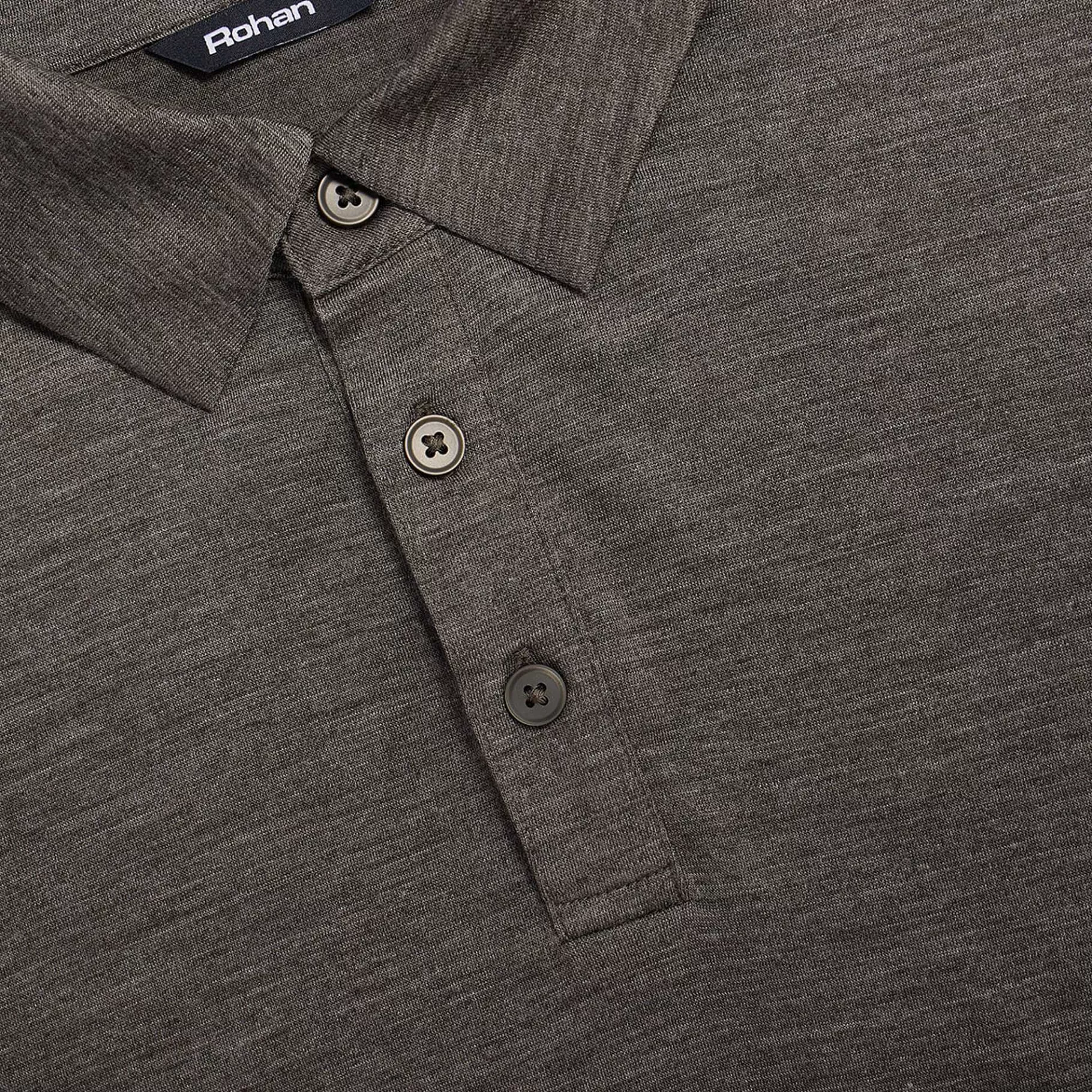 Discount Rohan Men'S Merino Cool Short Sleeve Polo Dark Olive Brown Marl