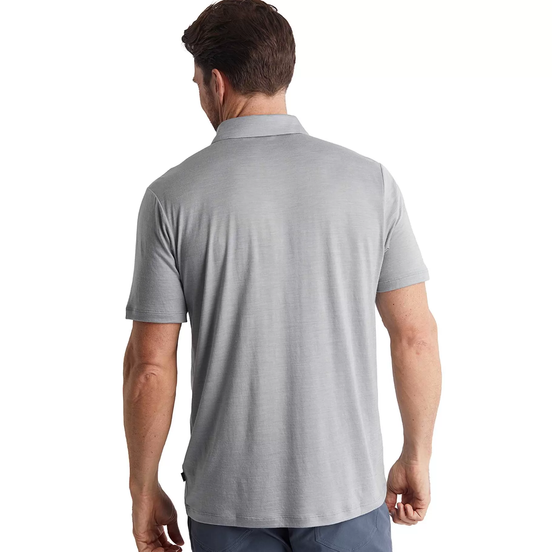 Sale Rohan Men'S Merino Cool Short Sleeve Polo Haze Grey Marl