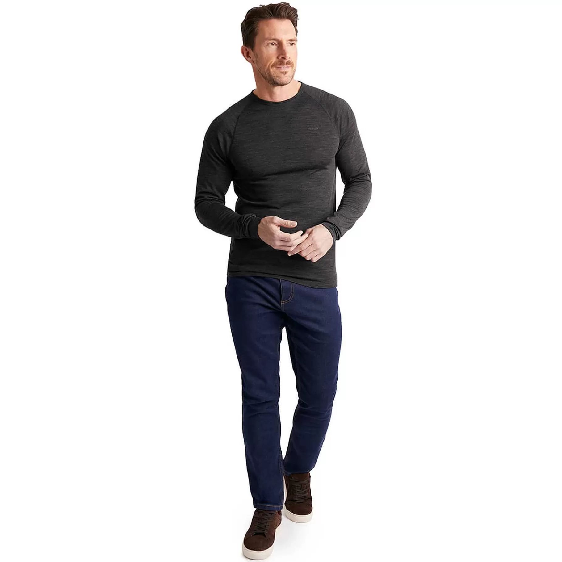 Best Rohan Men'S Merino Union 150 Crew Dark Charcoal Marl