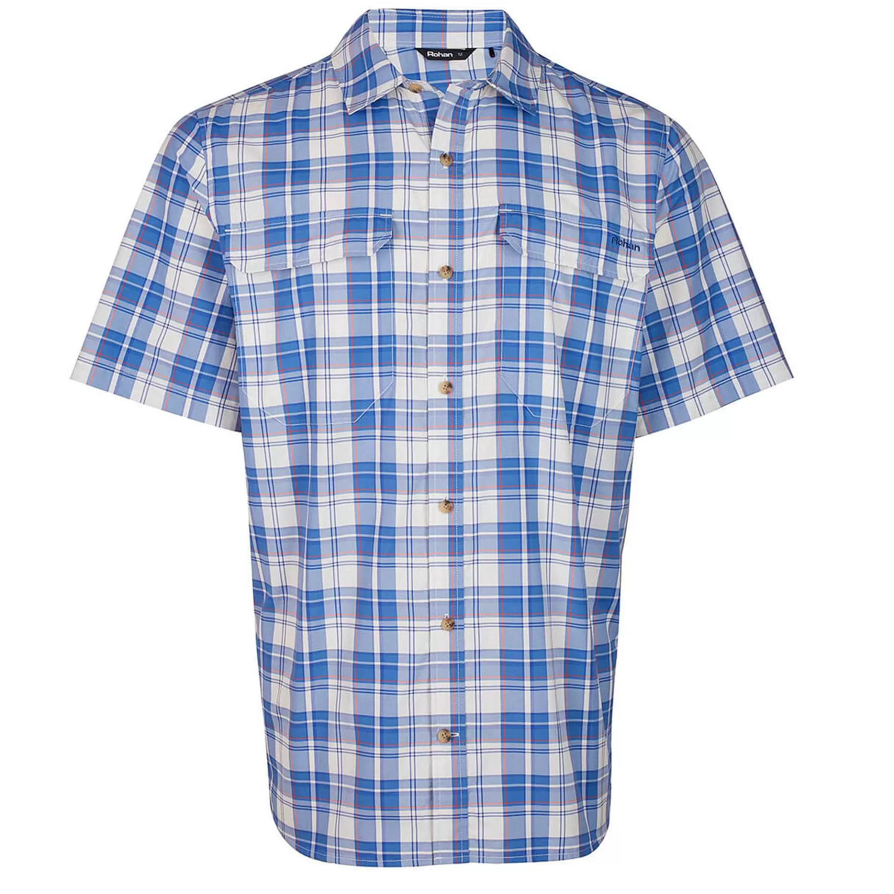 Online Rohan Men'S Pennine Short Sleeve Shirt Ecru/Island Blue Check