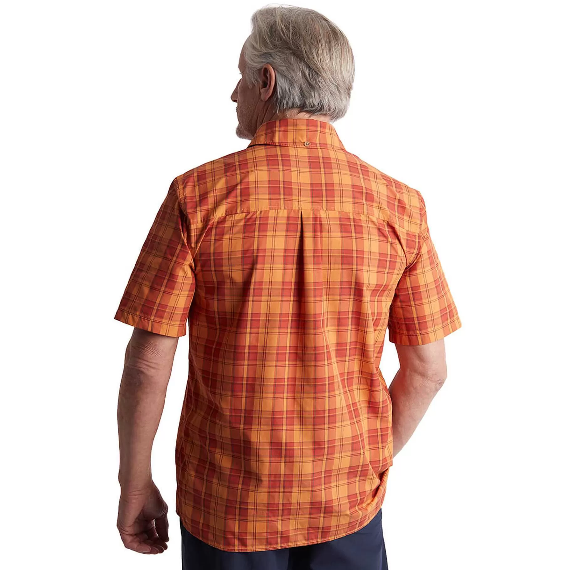 Outlet Rohan Men'S Pennine Short Sleeve Shirt Sunset Orange/Red Check