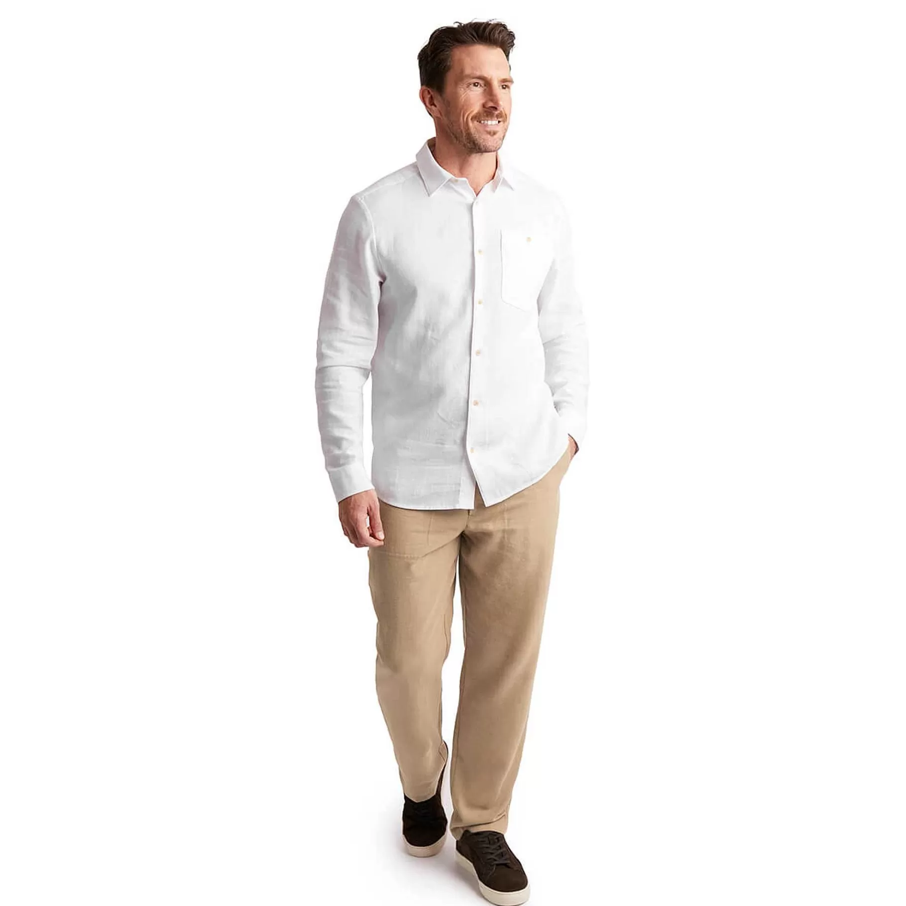 Discount Rohan Men'S Porto Linen Long Sleeve Shirt White