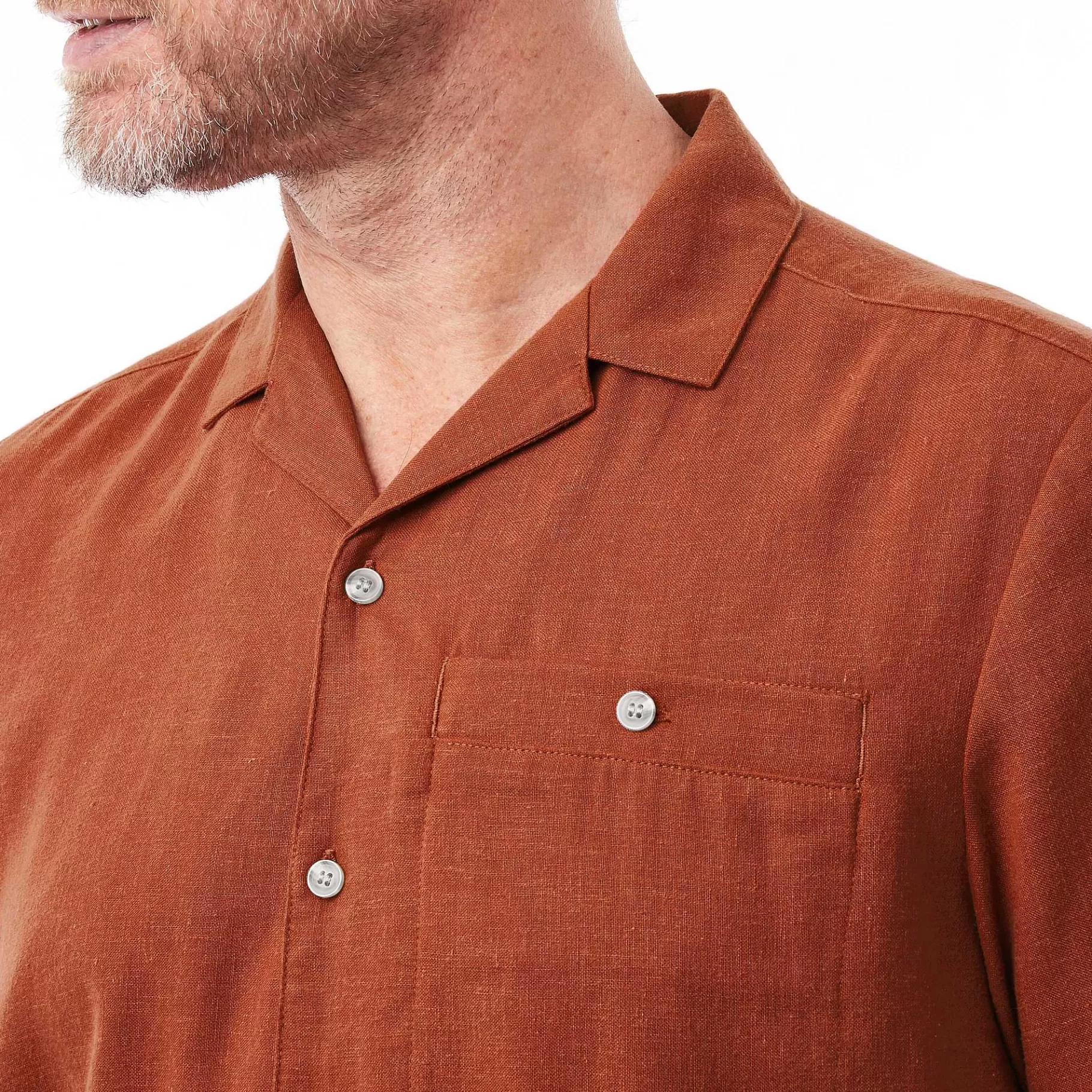 Cheap Rohan Men'S Porto Linen Short Sleeve Shirt Canyon Orange