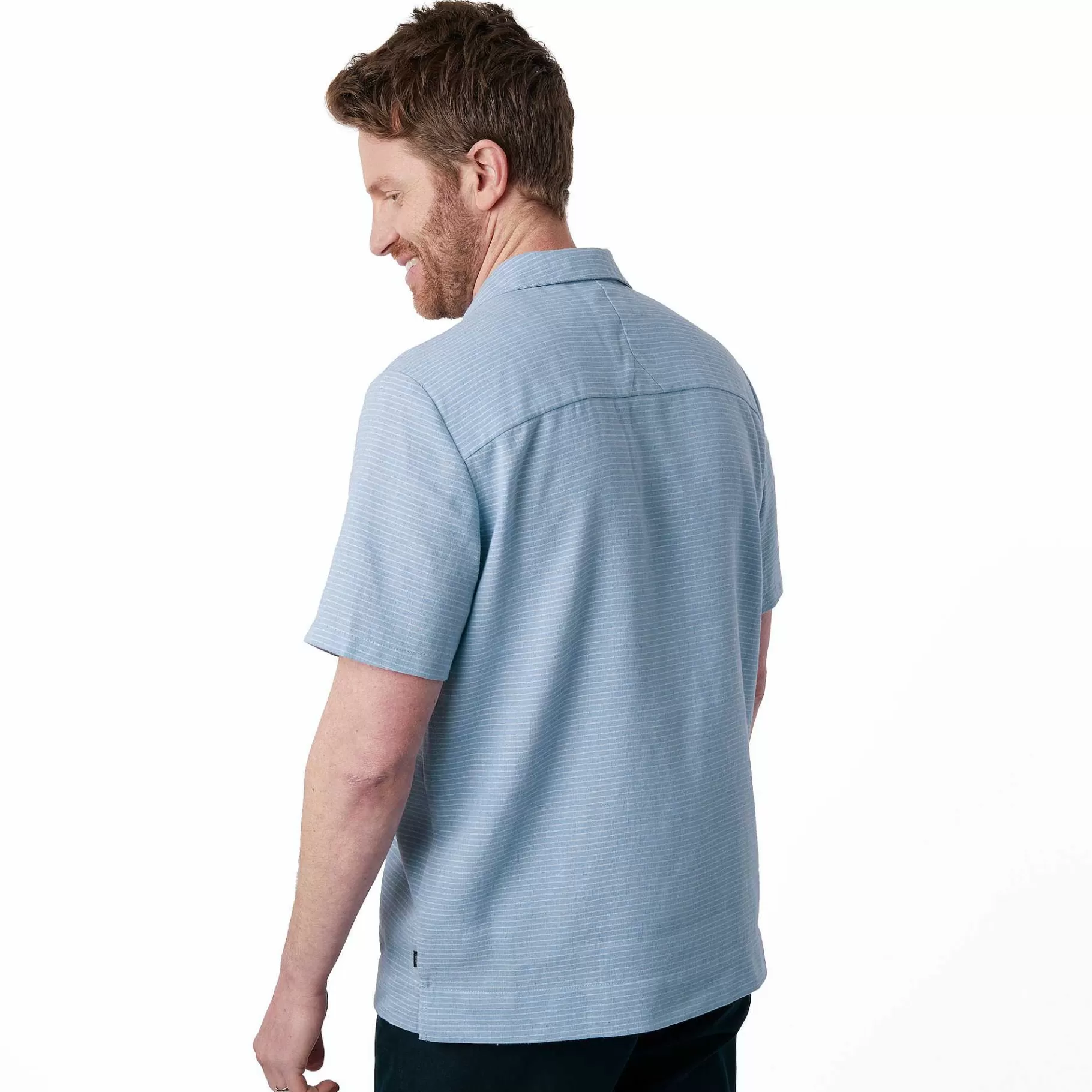 Cheap Rohan Men'S Porto Linen Short Sleeve Shirt Chambray Blue Stripe