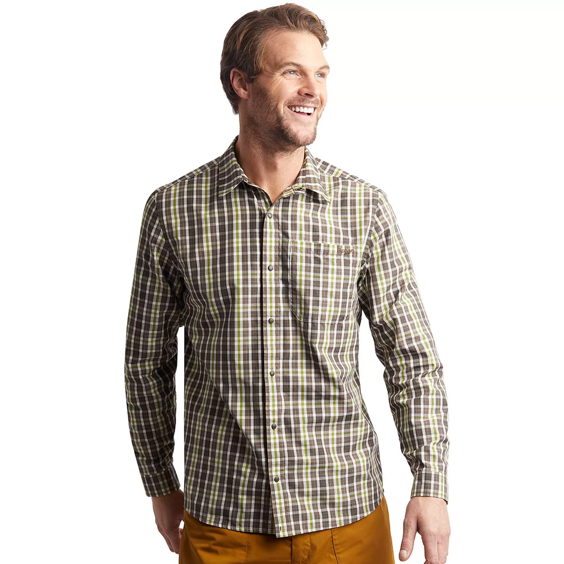 Fashion Rohan Men'S Portreath Long Sleeve Shirt Dark Olive Brown Check