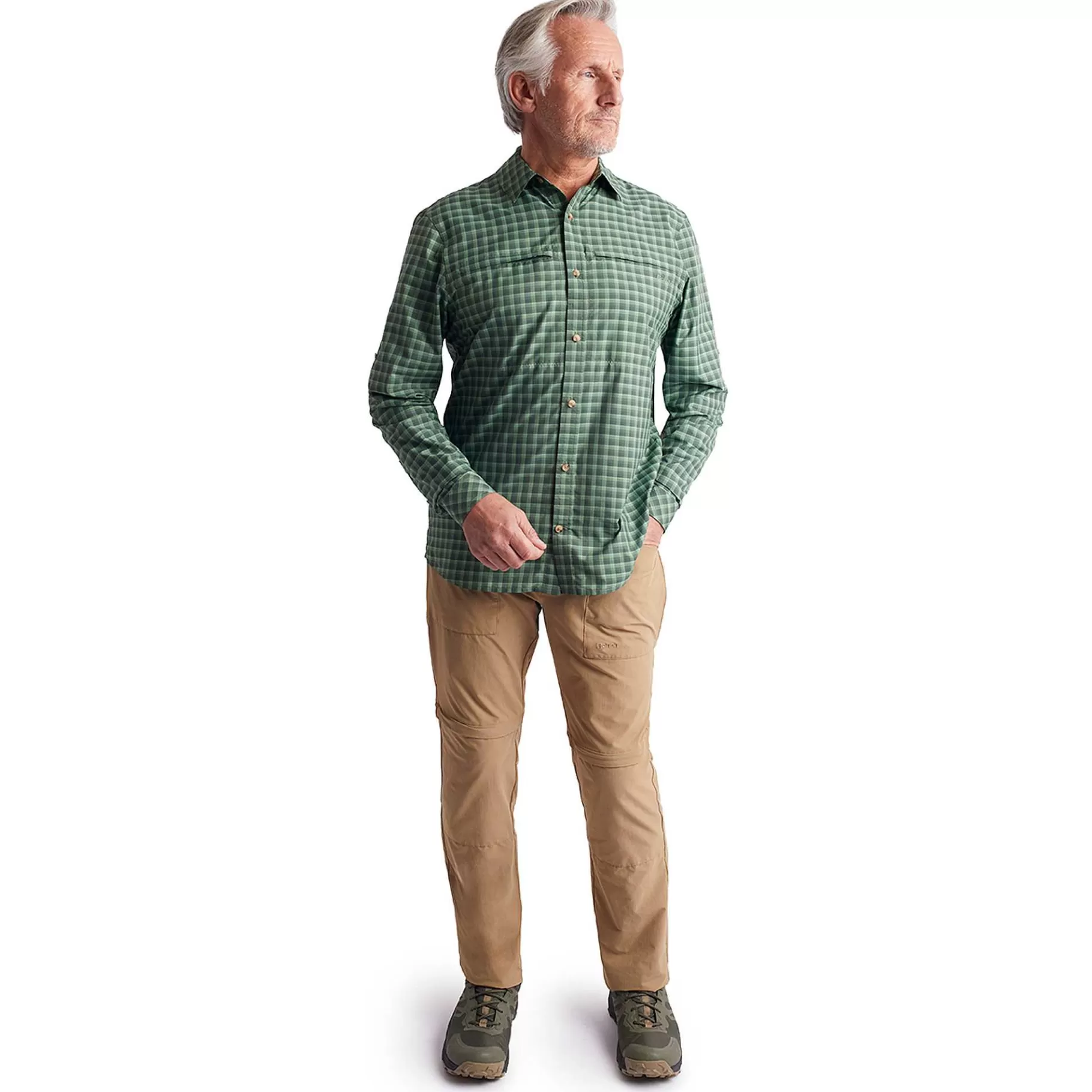 Flash Sale Rohan Men'S Zenith Long Sleeve Shirt Flint Green Check