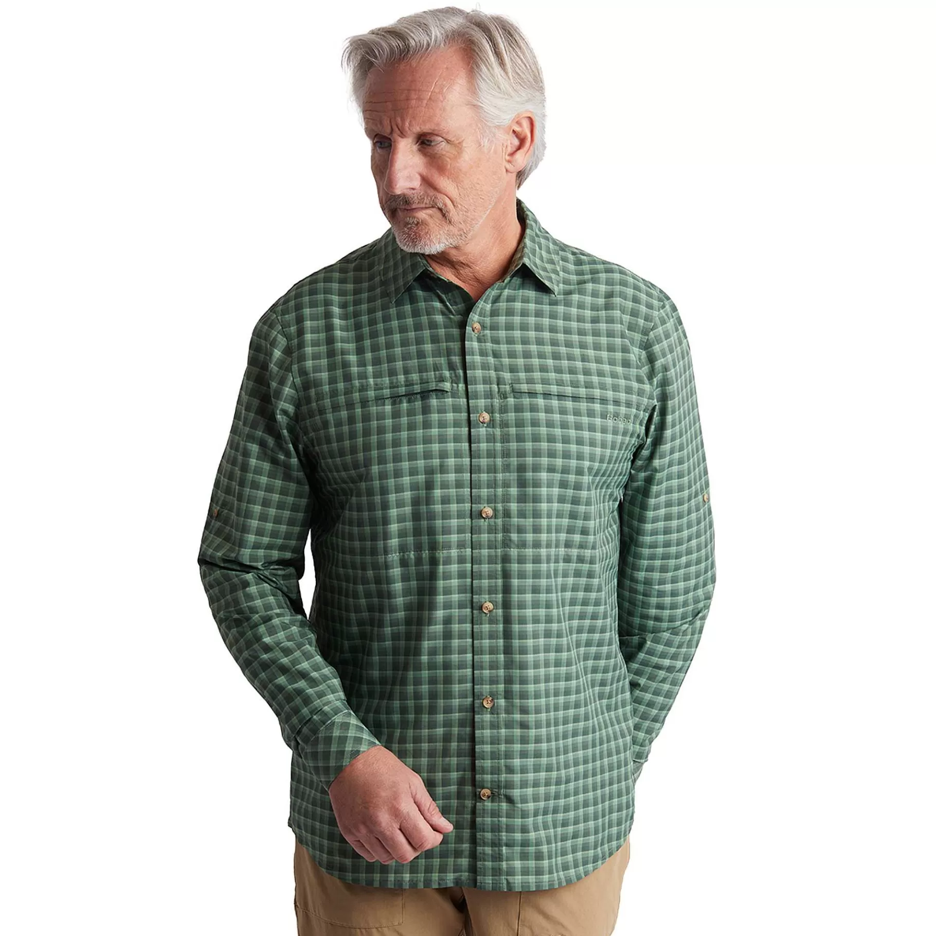 Flash Sale Rohan Men'S Zenith Long Sleeve Shirt Flint Green Check