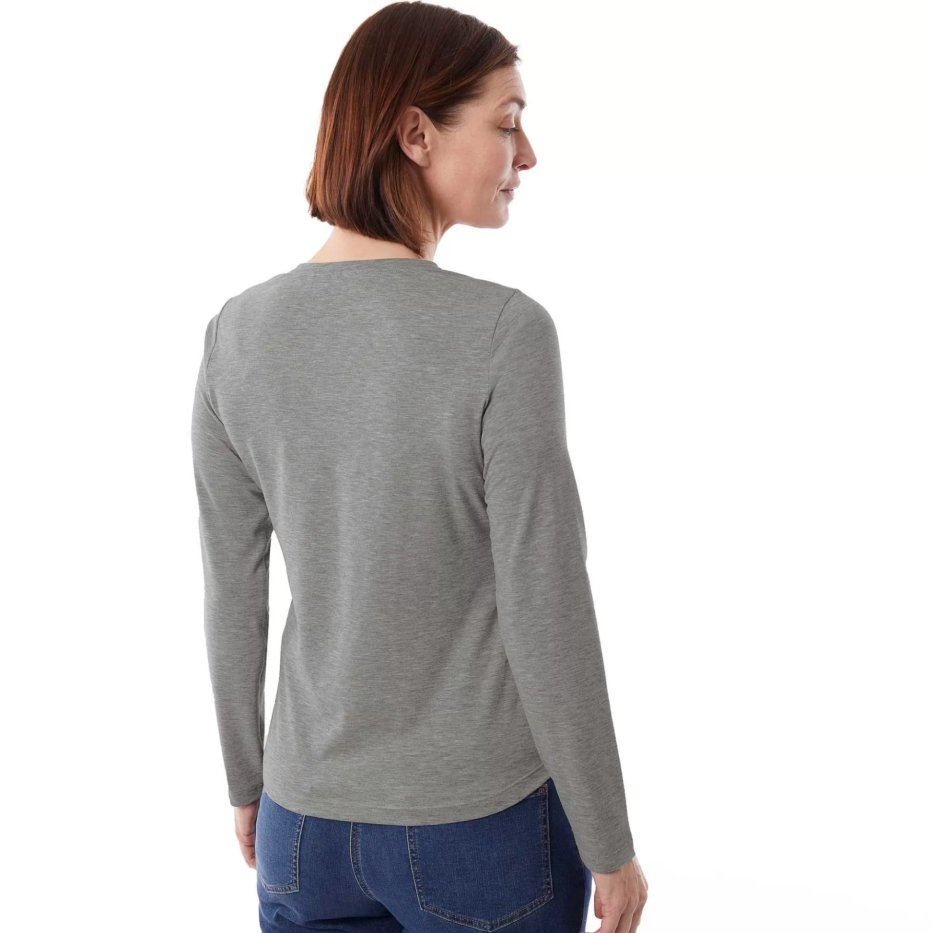 Best Rohan Women'S Basis Long Sleeve T Mid Grey Marl