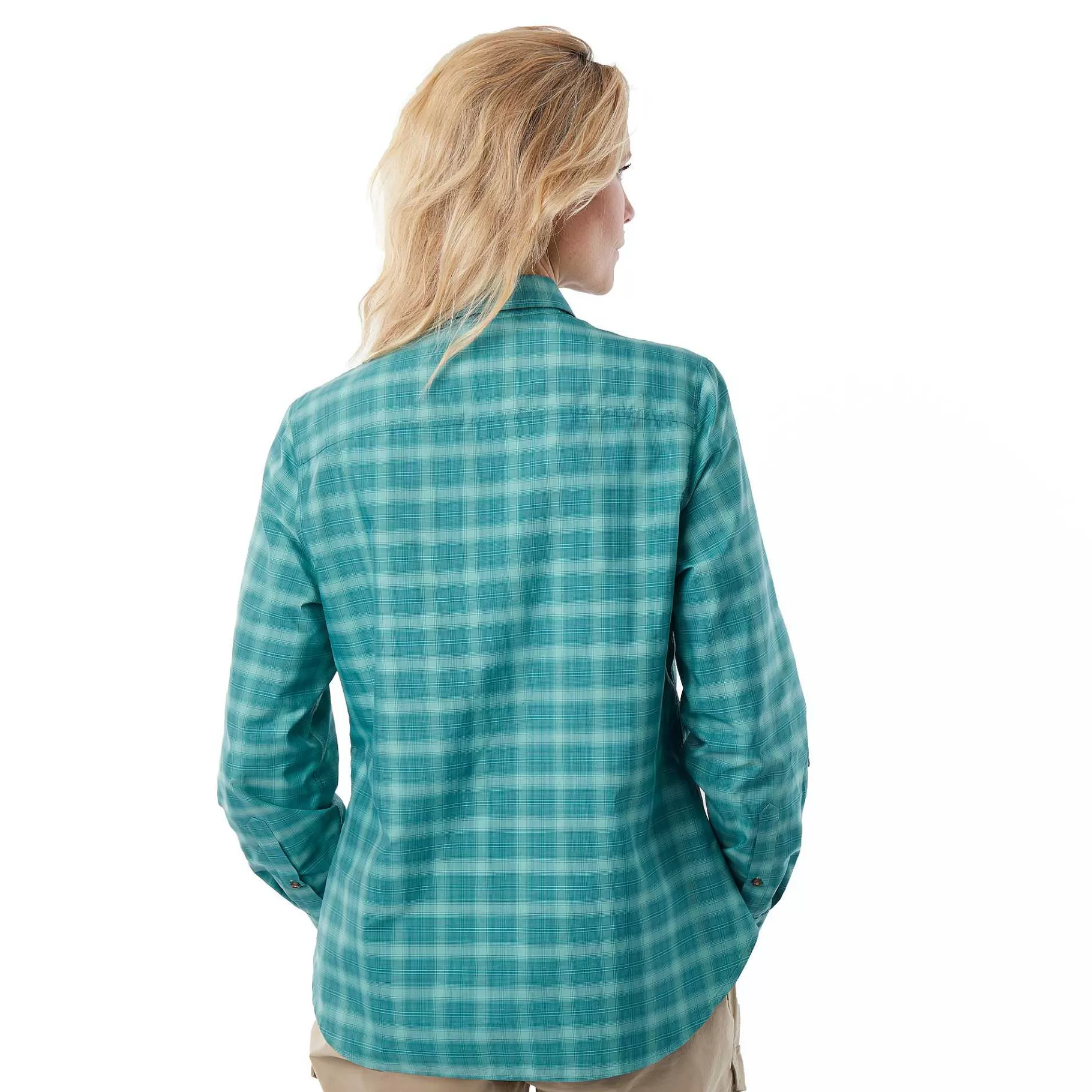 Fashion Rohan Women'S Bay Long Sleeve Shirt Glacier Green Check