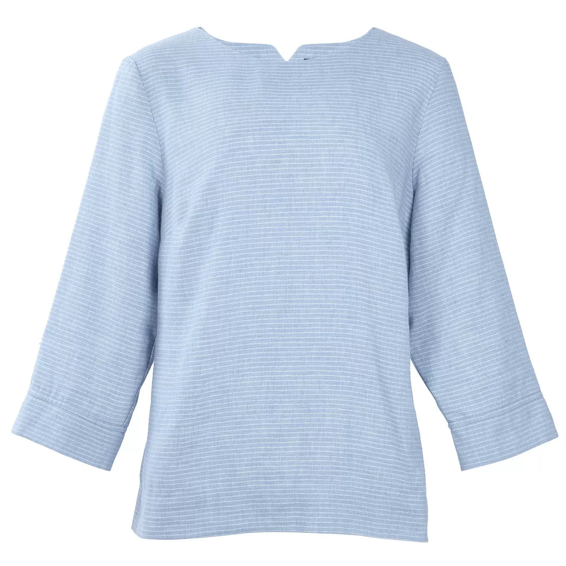 Sale Rohan Women'S Brisa Linen Short Sleeve Top Chambray Blue Stripe