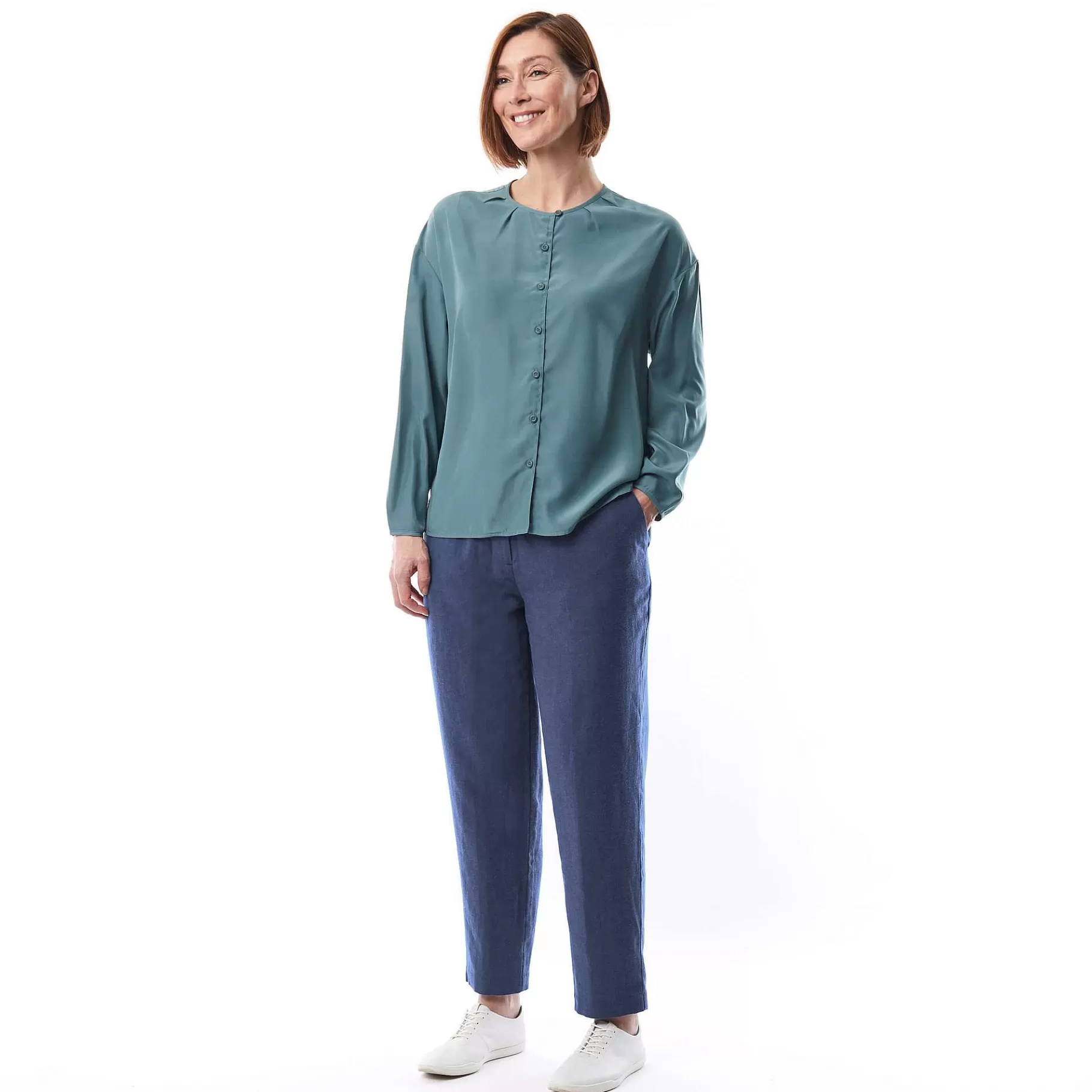 Online Rohan Women'S Brisa Linen Trousers Ocean Blue