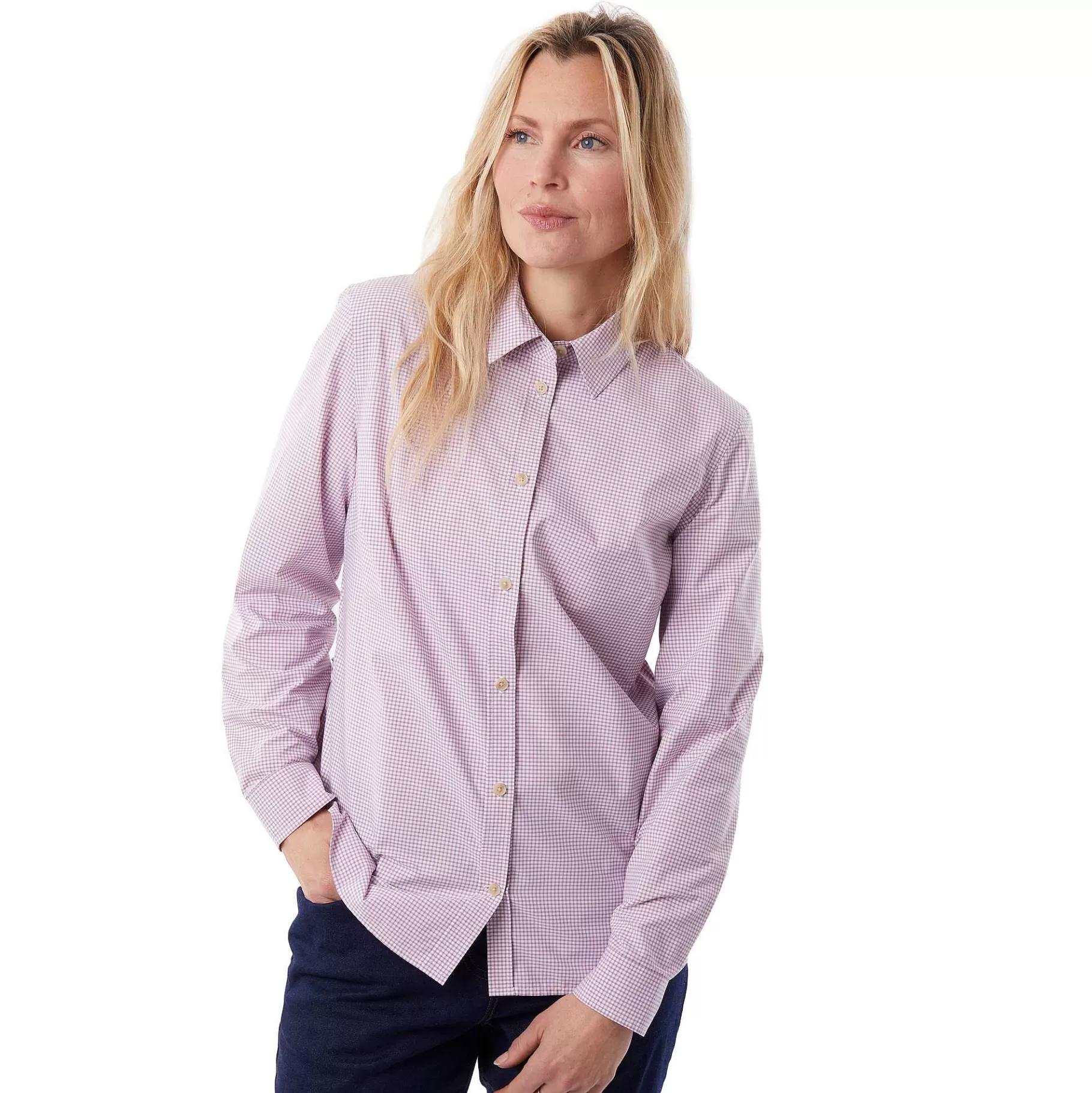 Store Rohan Women'S Eave Long Sleeve Breeze Lilac Gingham