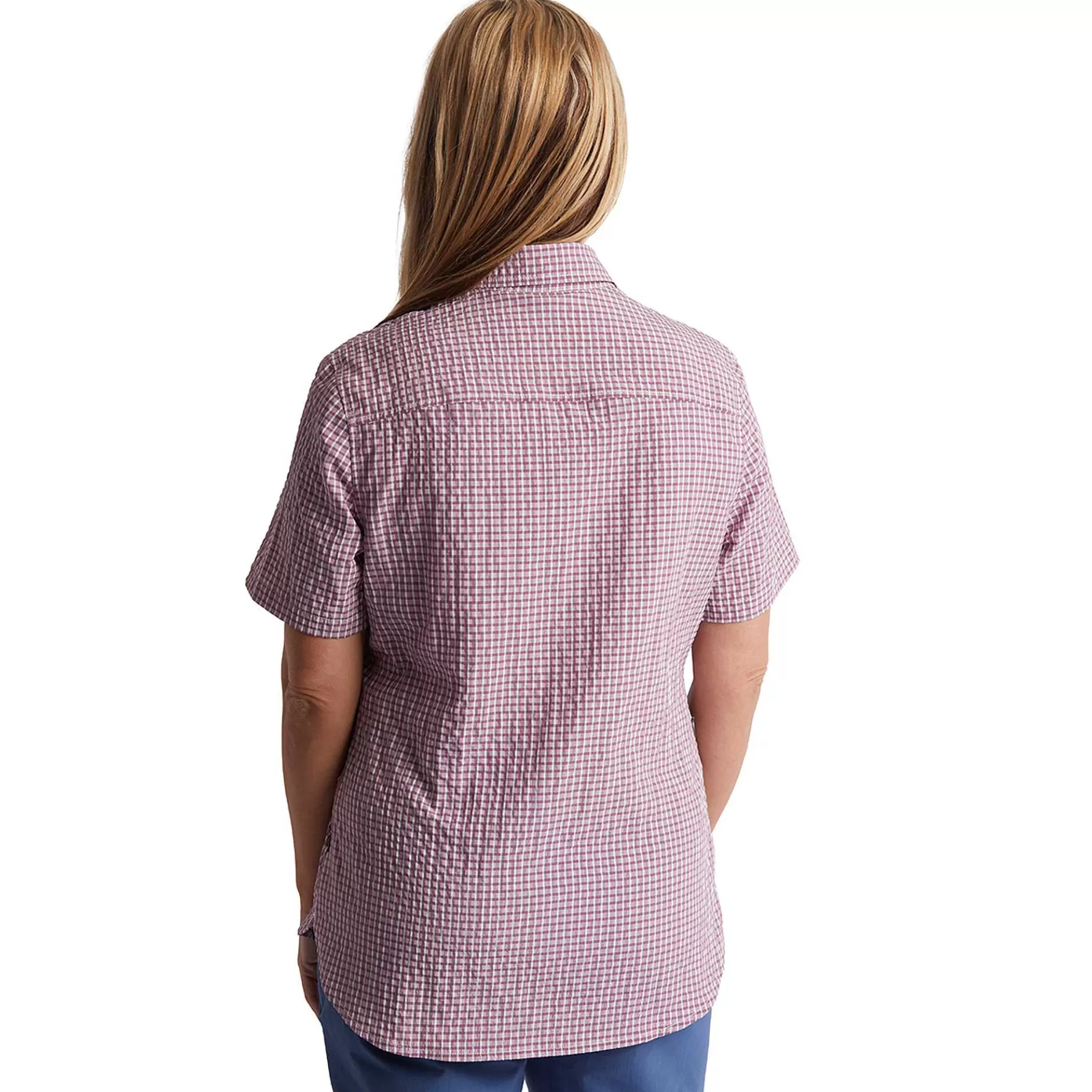 Discount Rohan Women'S Isle Short Sleeve Shirt Haze Purple Gingham