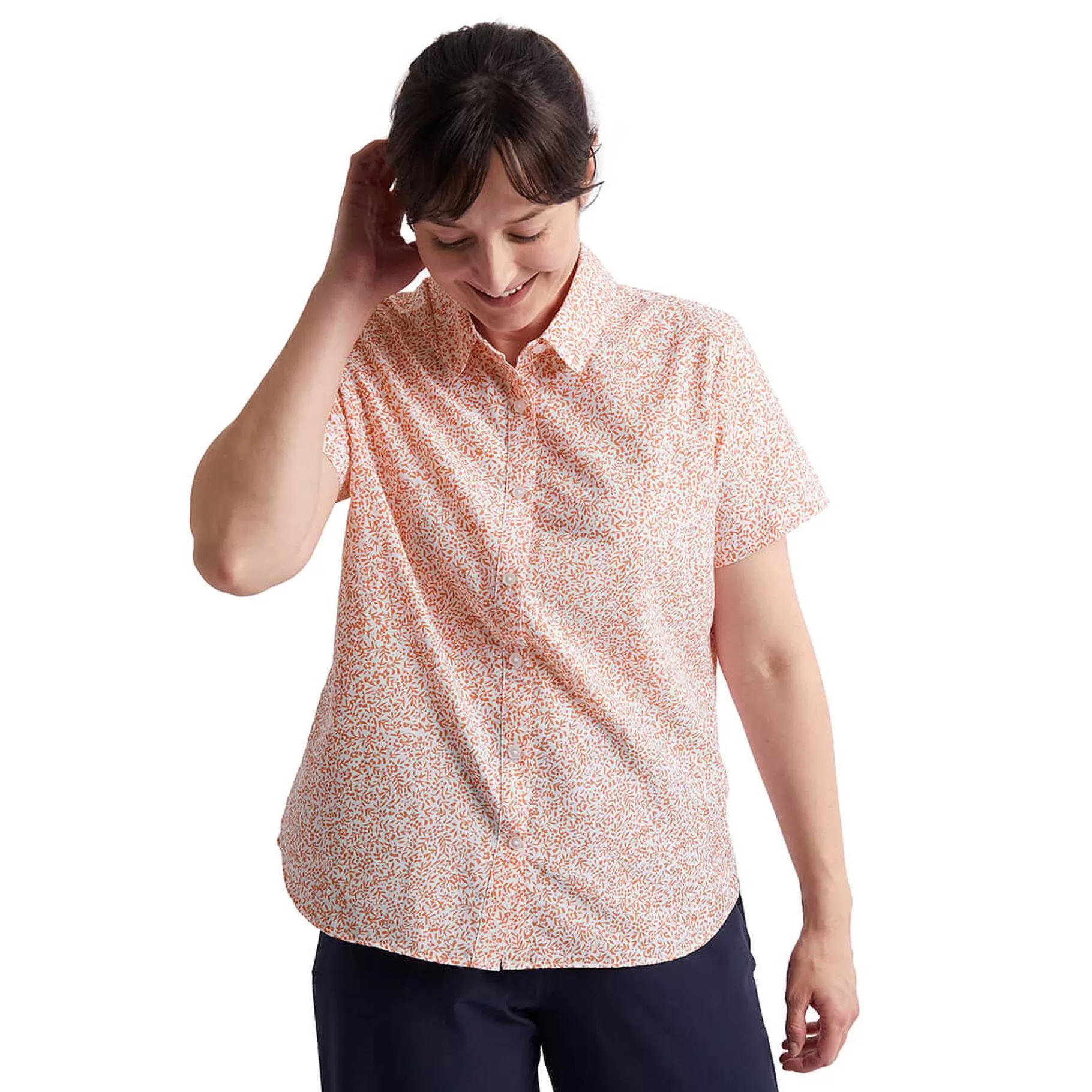Cheap Rohan Women'S Marina Short Sleeve Shirt Dusk Orange Print
