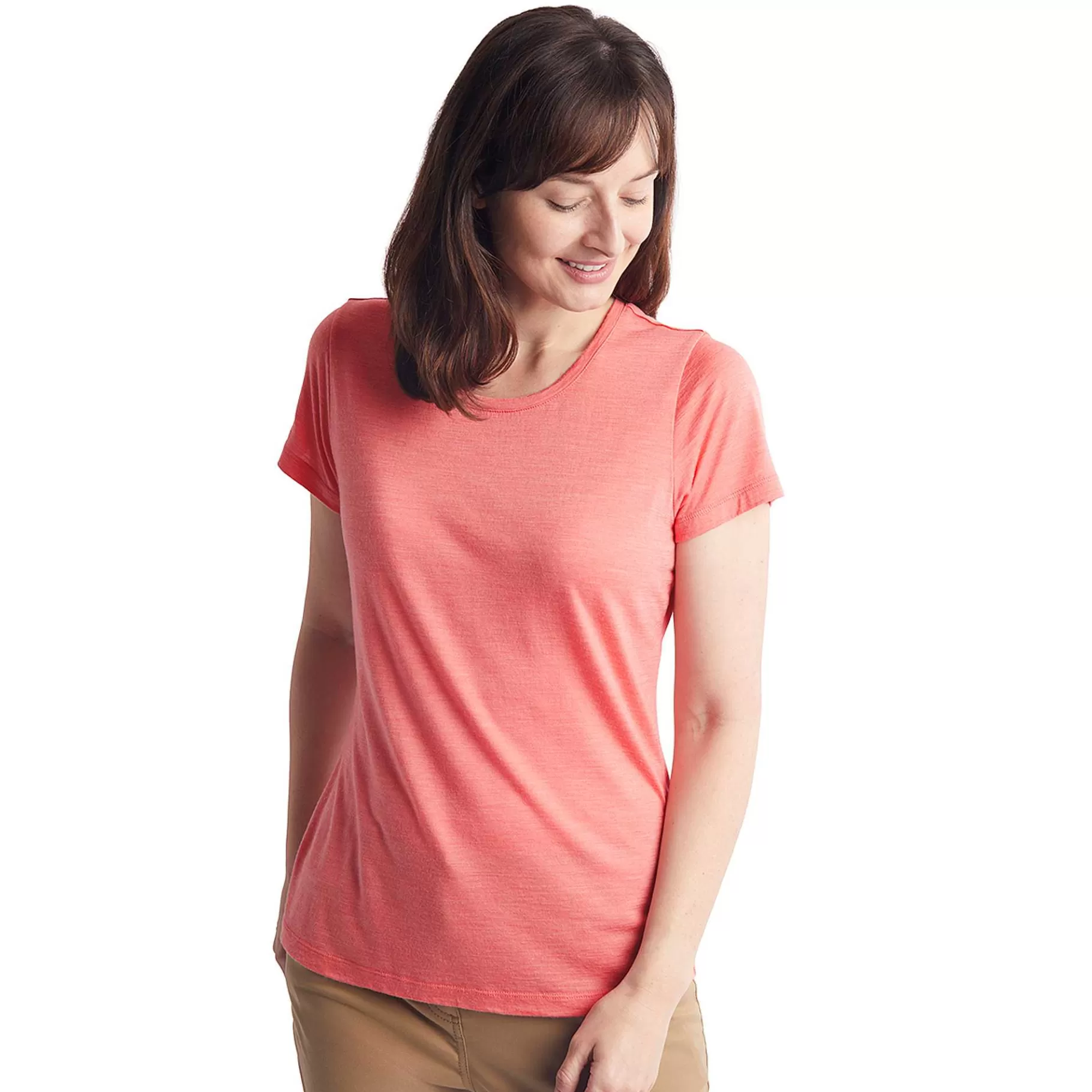 Store Rohan Women'S Merino Cool Short Sleeve T-Shirt Coral Pink Marl