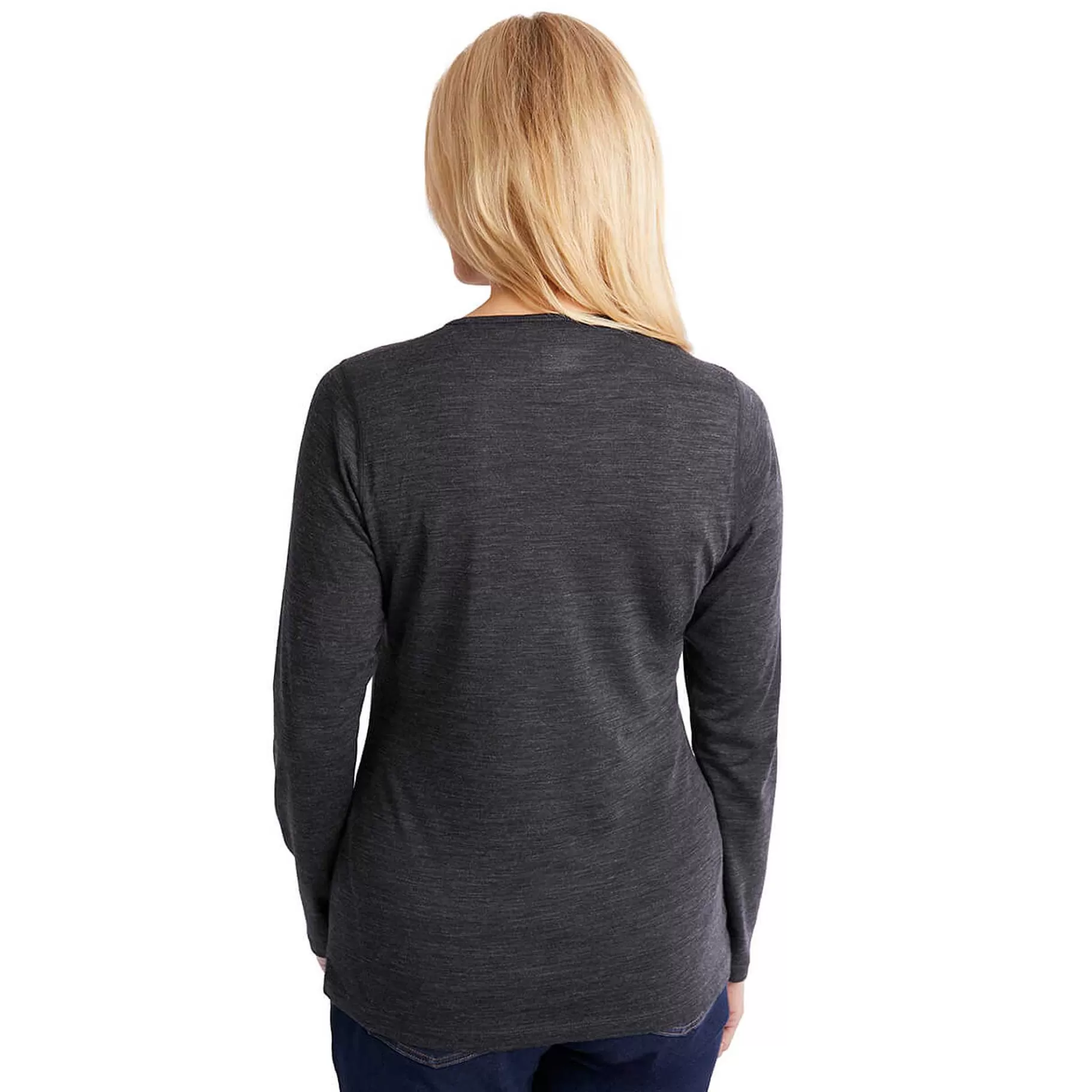 Best Rohan Women'S Merino Union 150 Long Sleeve Crew Dark Charcoal Marl