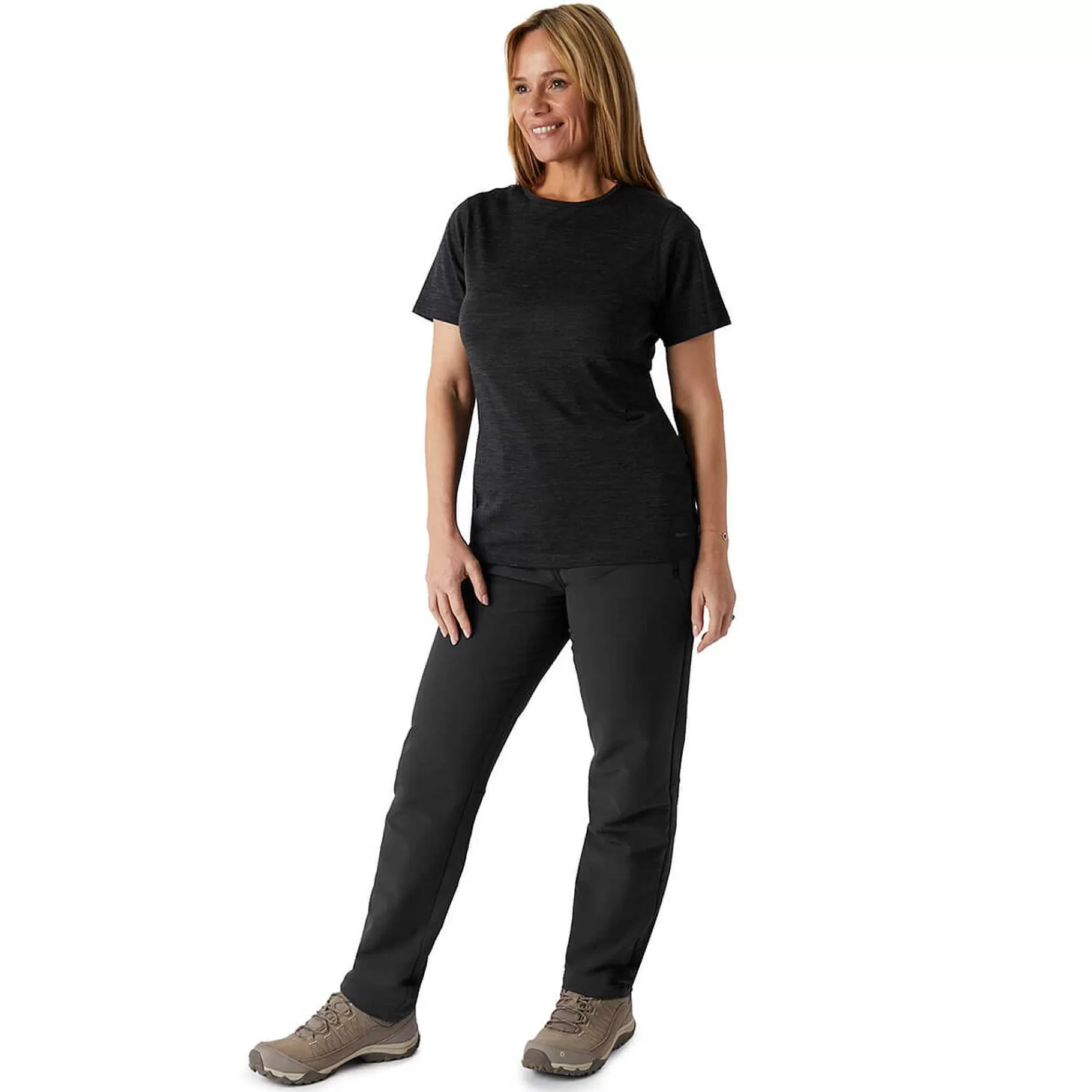 Clearance Rohan Women'S Merino Union 150 Short Sleeve Crew Dark Charcoal Marl
