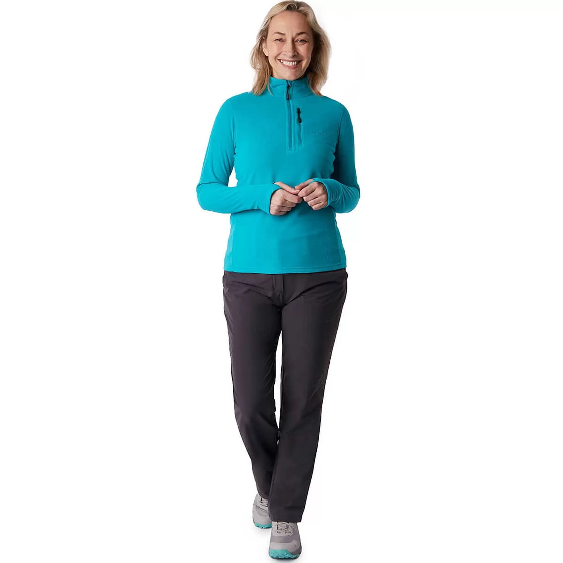 Best Rohan Women'S Microgrid Zip Neck Top Cove Blue