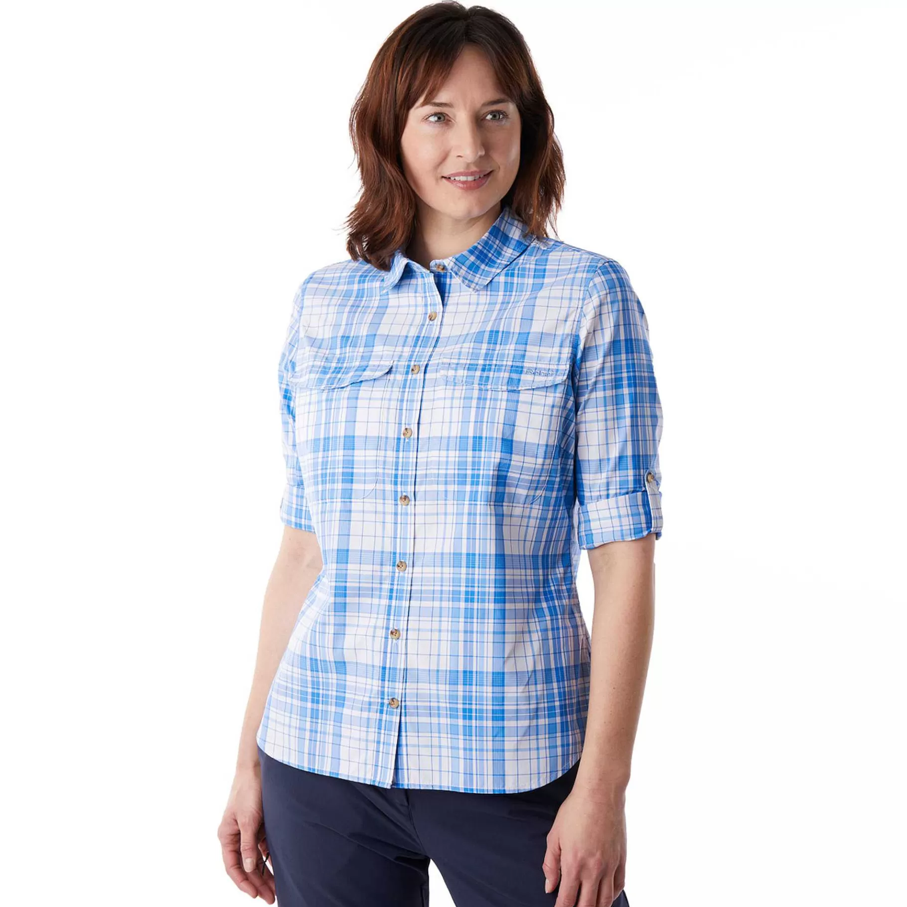 Store Rohan Women'S Pennine Long Sleeve Shirt Azure Blue Check