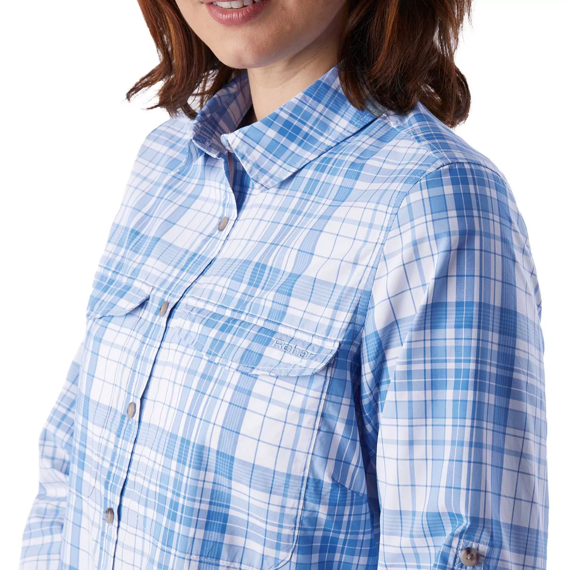 Store Rohan Women'S Pennine Long Sleeve Shirt Azure Blue Check