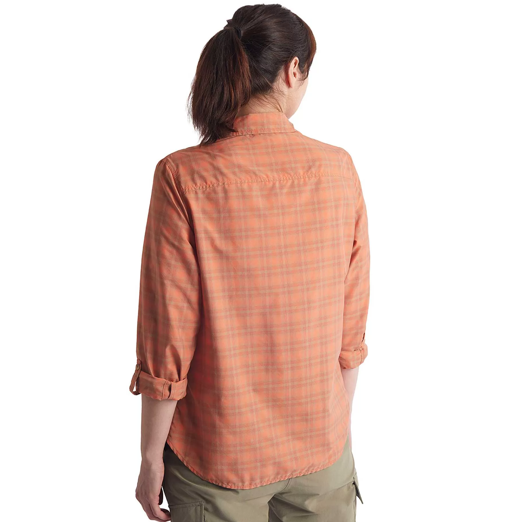 Outlet Rohan Women'S Savannah Long Sleeve Shirt Canyon Orange/Dune Check