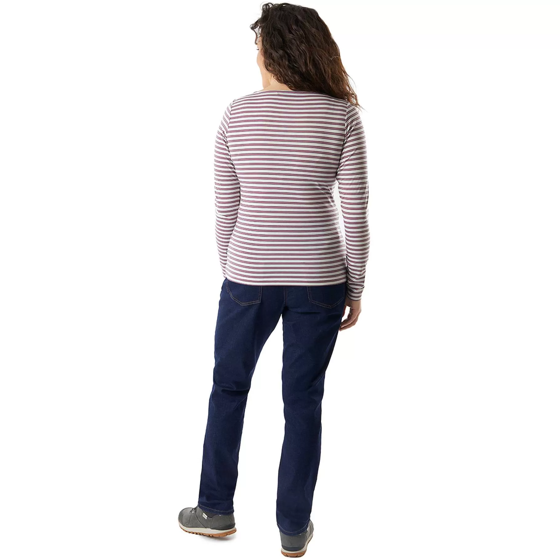 Sale Rohan Women'S Shoreline Long Sleeve Top Ecru/Haze Purple Stripe