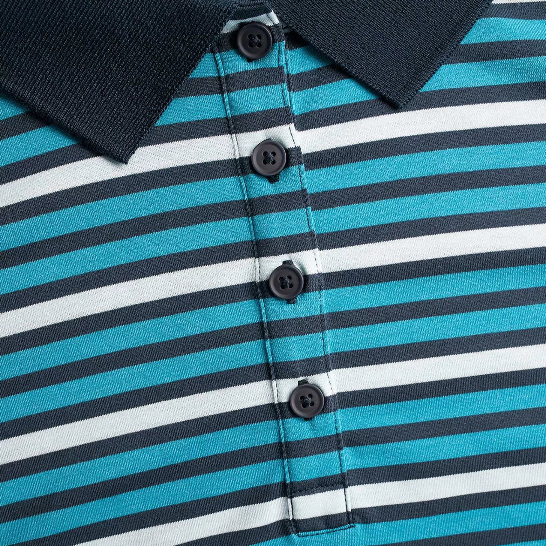 Best Sale Rohan Women'S Shoreline Short Sleeve Polo Cove Blue/Navy Stripe