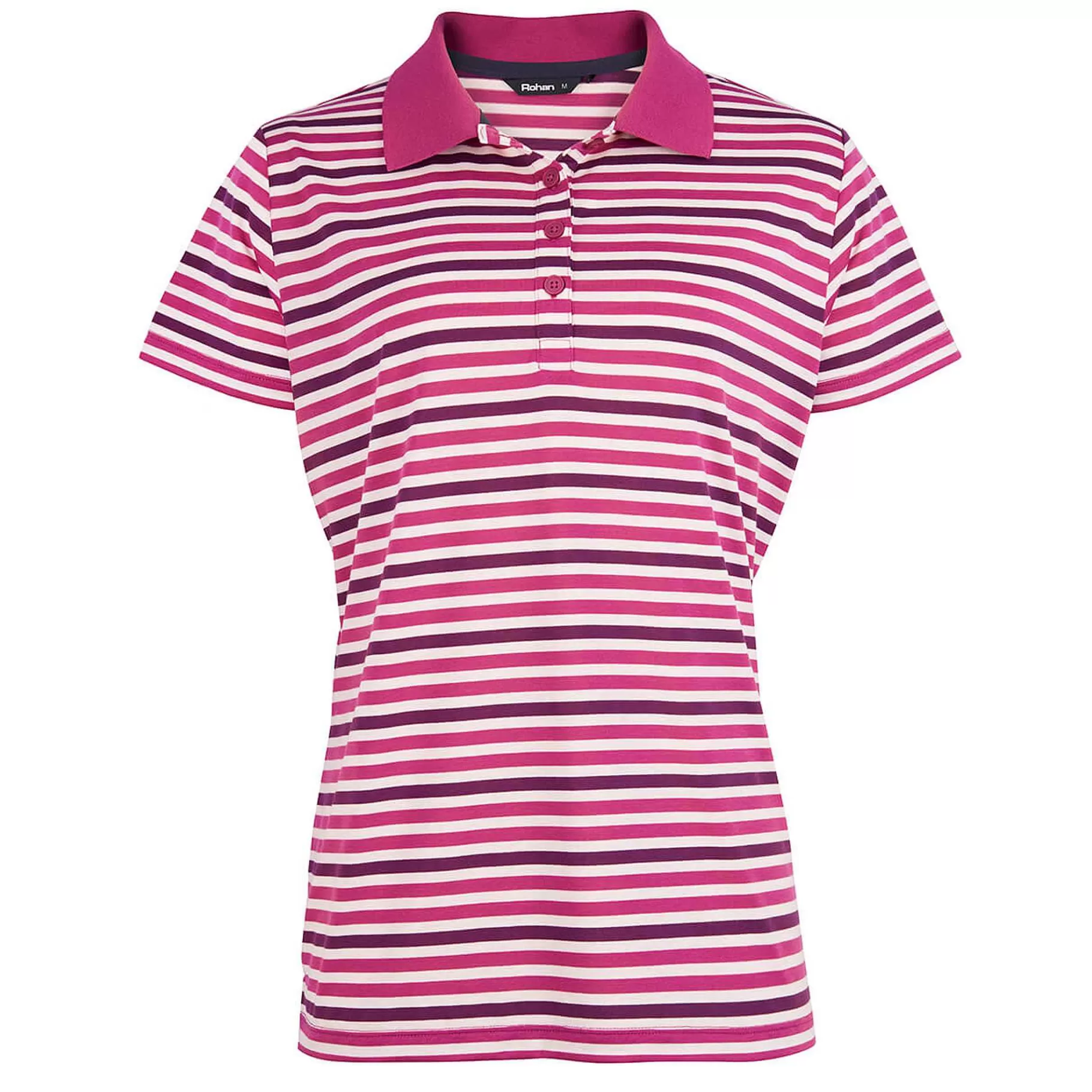 Outlet Rohan Women'S Shoreline Short Sleeve Polo Raspberry Pink/Purple Stripe