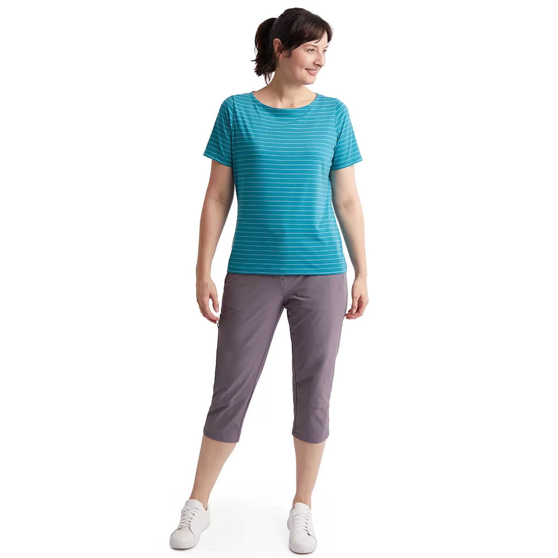 Cheap Rohan Women'S Shoreline Short Sleeve Top Cove Blue/Ecru Stripe