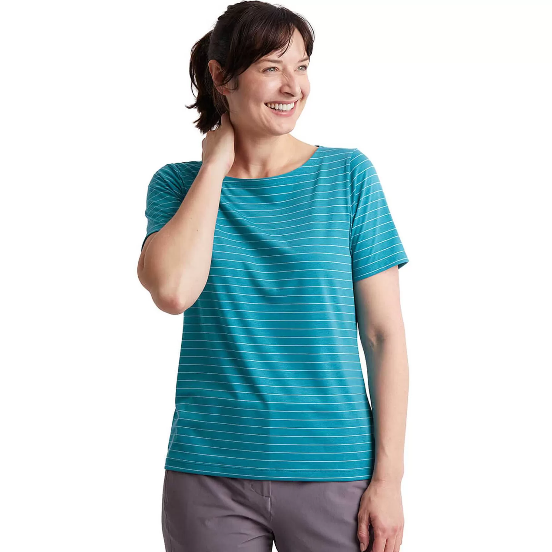 Cheap Rohan Women'S Shoreline Short Sleeve Top Cove Blue/Ecru Stripe